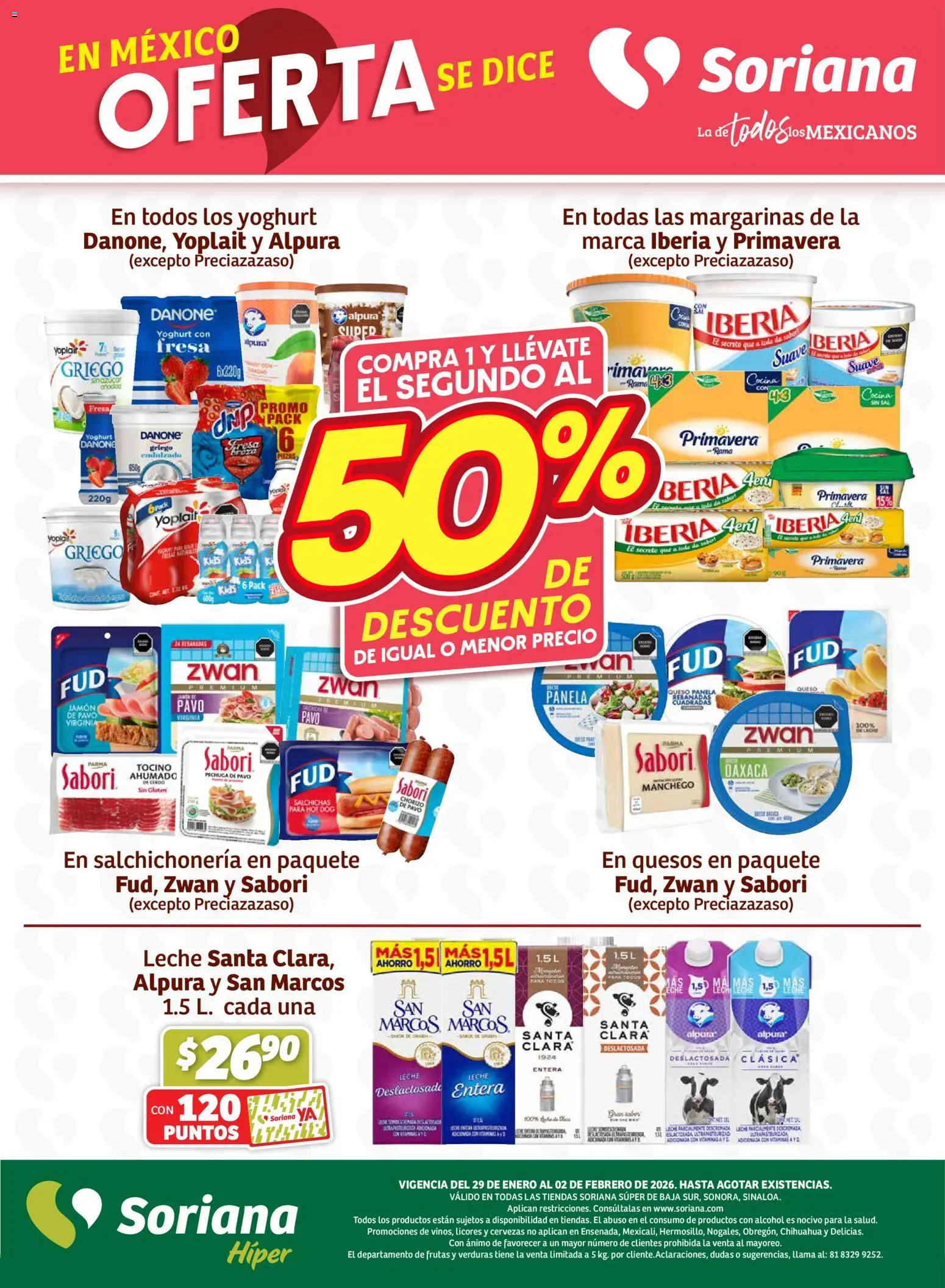 Nuevas ofertas de Soriana válidas en toda la República Mexicana desde el 29.01.2026. ¡Encuentra las mejores ofertas en Soriana - Fin de Semana Súper: BCS, Son y Sin! | Página: 7 | Productos: Tocino, Sal, Chorizo, Cocina