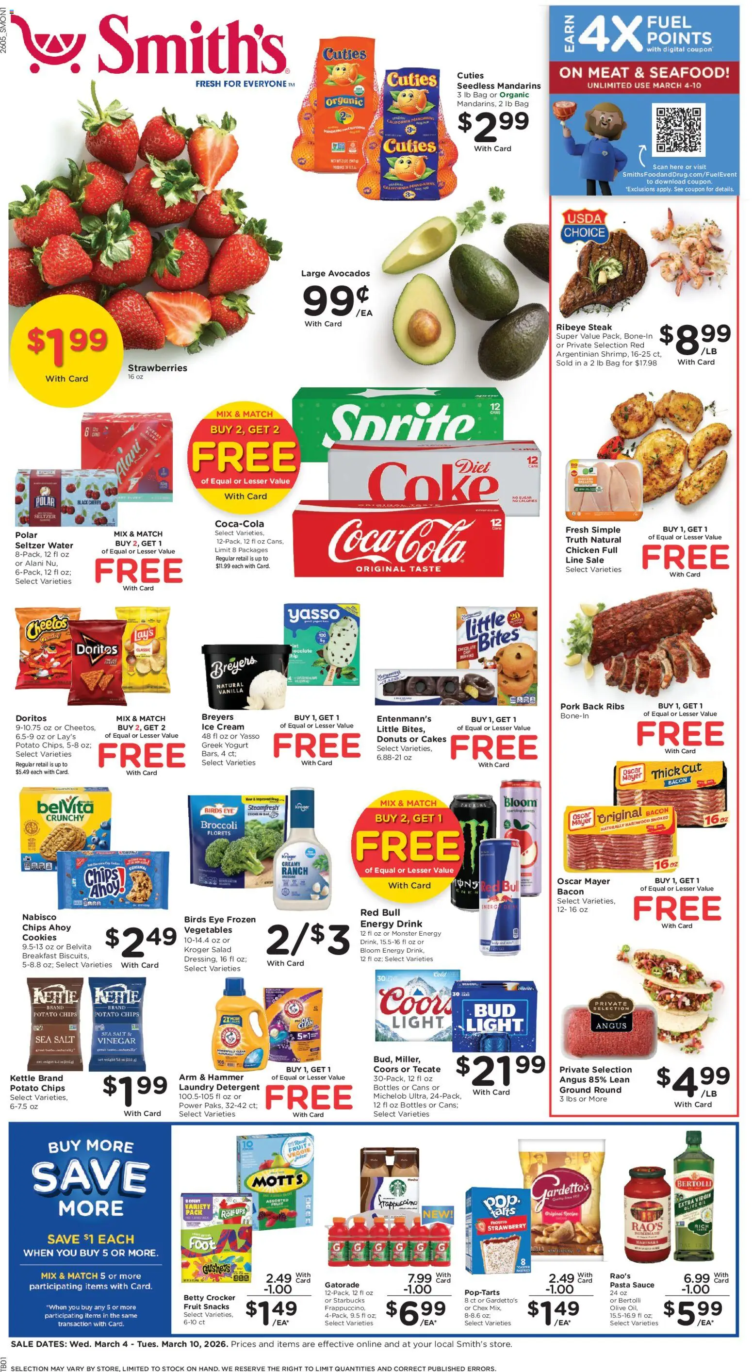 Smith's Weekly Ad - valid from 04.03.2026 | Page: 1 | Products: Detergent, Vegetables, Sauce, Kettle