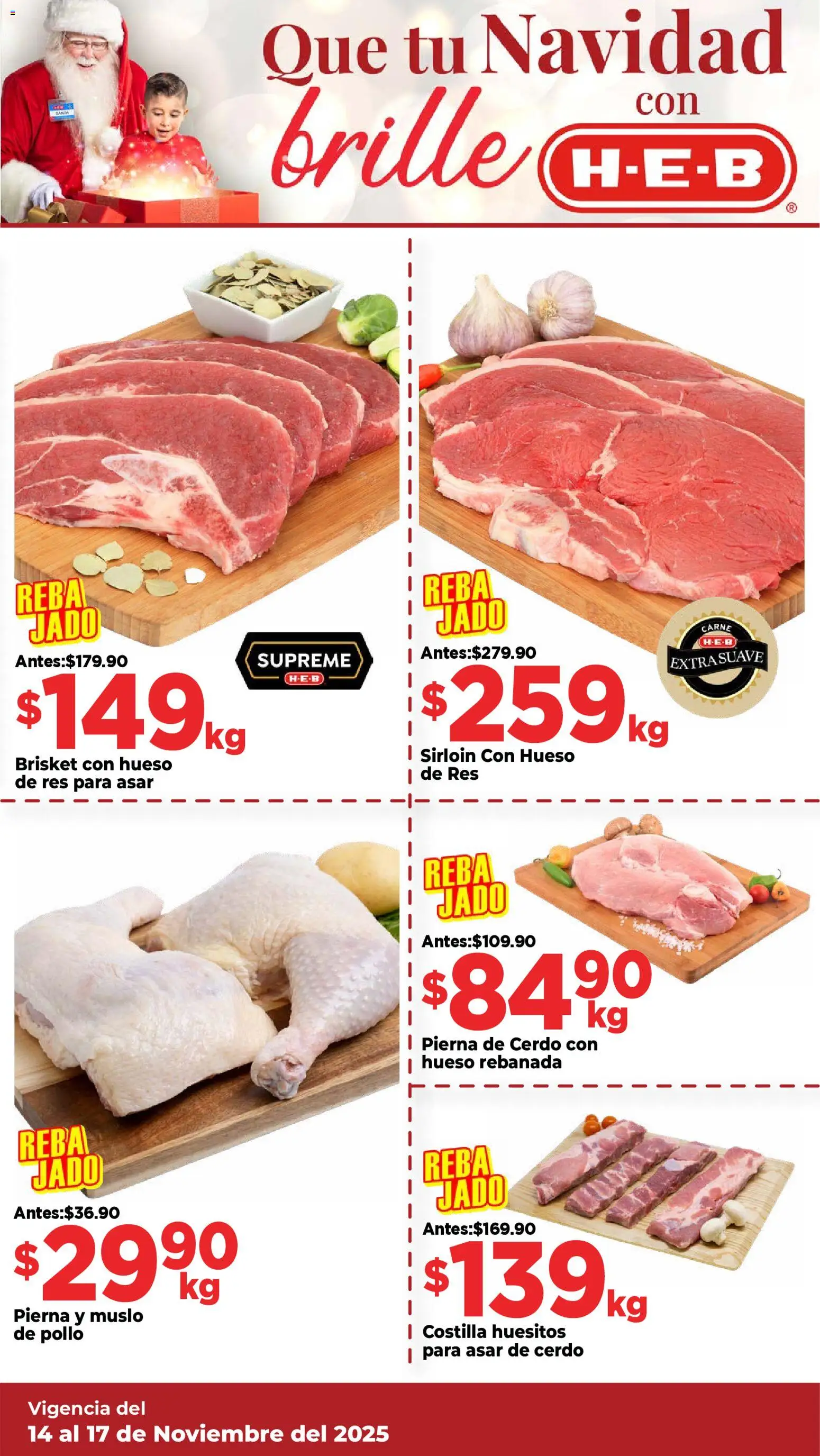 Nuevas ofertas de H-E-B válidas en toda la República Mexicana desde el 14.11.2025. ¡Encuentra las mejores ofertas en H-E-B folleto! | Página: 9 | Productos: Pollo, Cerdo, Res