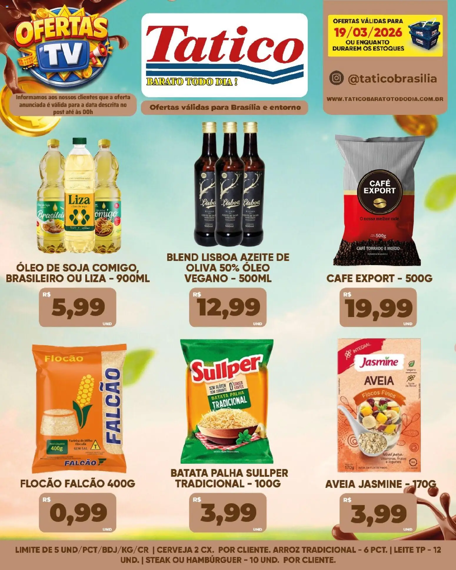 Tatico ofertas do Dia Folheto - válido de 19.03.2026 | Página: 2 | Produtos: Café, Aveia, Sal, Azeite