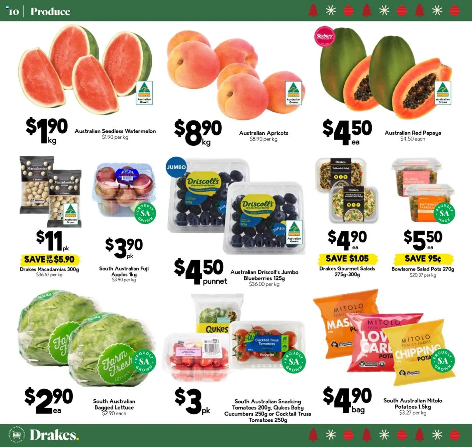 Drakes catalogue - valid from 26.11.2025 | Page: 10 | Products: Lettuce, Apples, Tomatoes, Watermelon