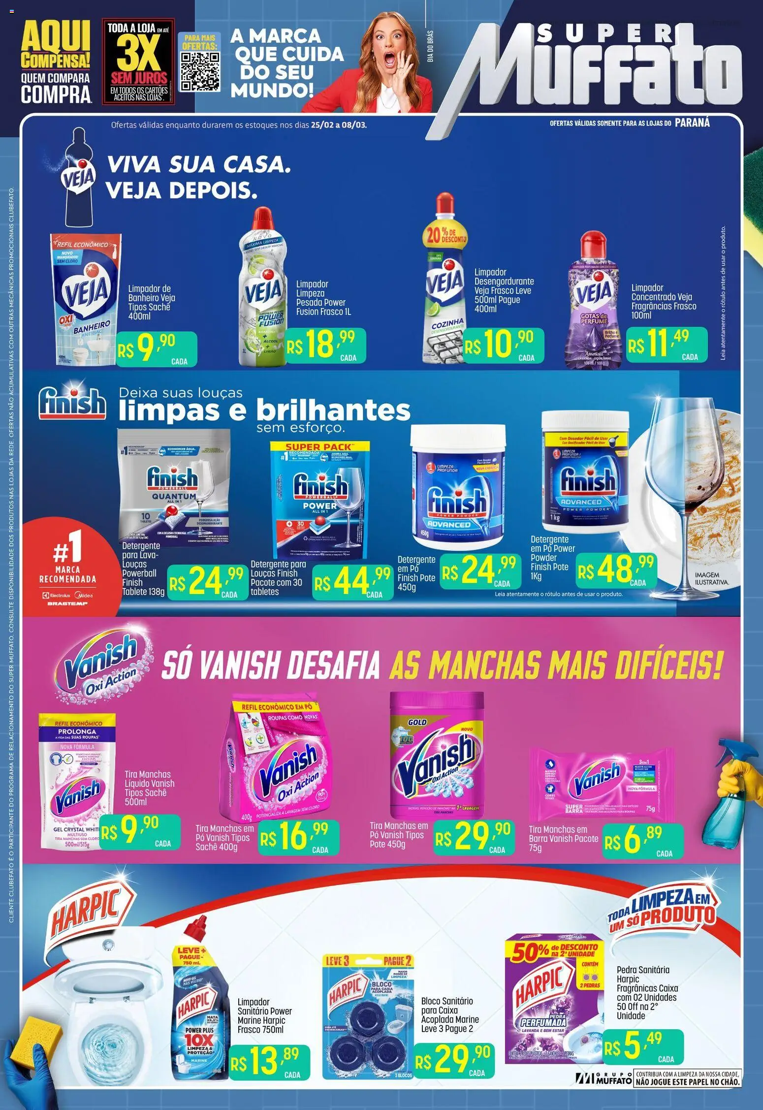 Super Muffato Folheto - válido de 25.02.2026 | Página: 1 | Produtos: Perfume, Pó, Cloro, Detergente