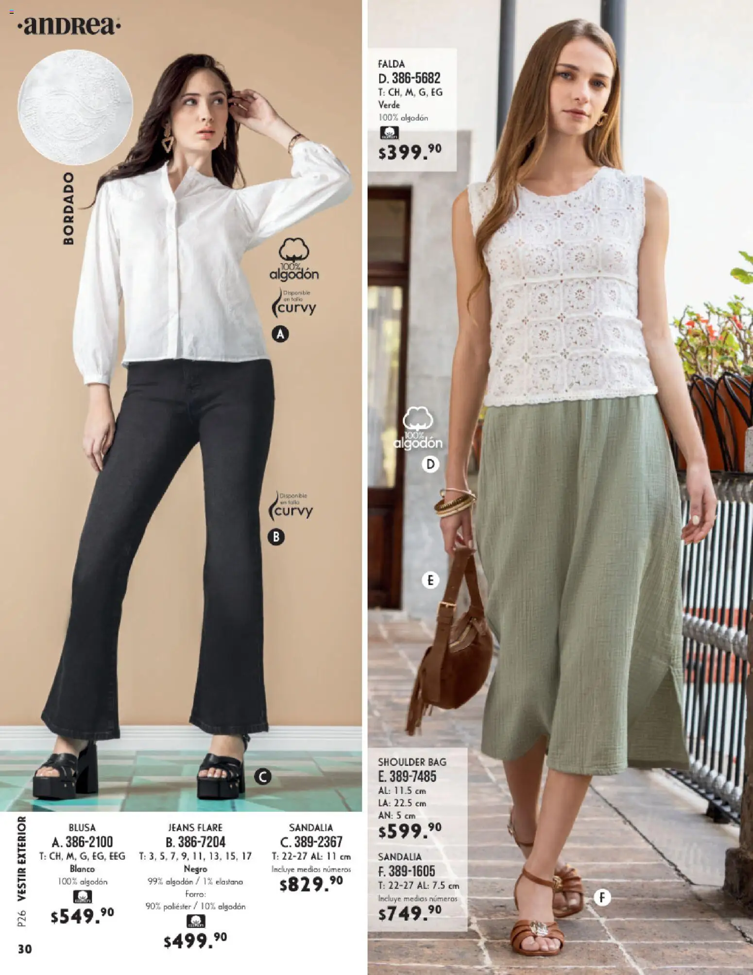 Nuevas ofertas de Andrea válidas en toda la República Mexicana desde el 25.01.2026. ¡Encuentra las mejores ofertas en Andrea catálogo Vestir! | Página: 30 | Productos: Blusa, Algodón, Falda