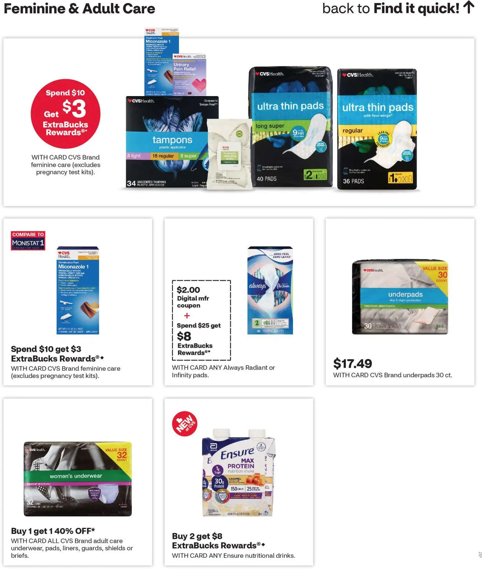 CVS Pharmacy Weekly Ad - WA - valid from 11.01.2026 | Page: 7 | Products: Fragrance, Pads, Tampons, Underwear