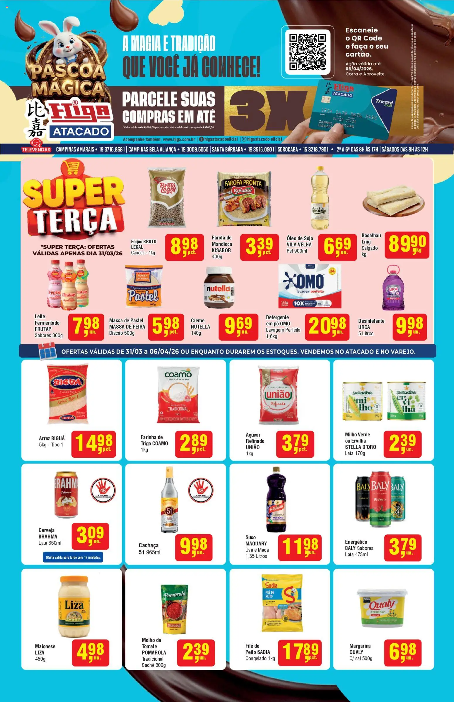 Higa Atacado Folheto - válido de 31.03.2026 | Página: 1 | Produtos: Energético, Cachaça, Detergente, Faca
