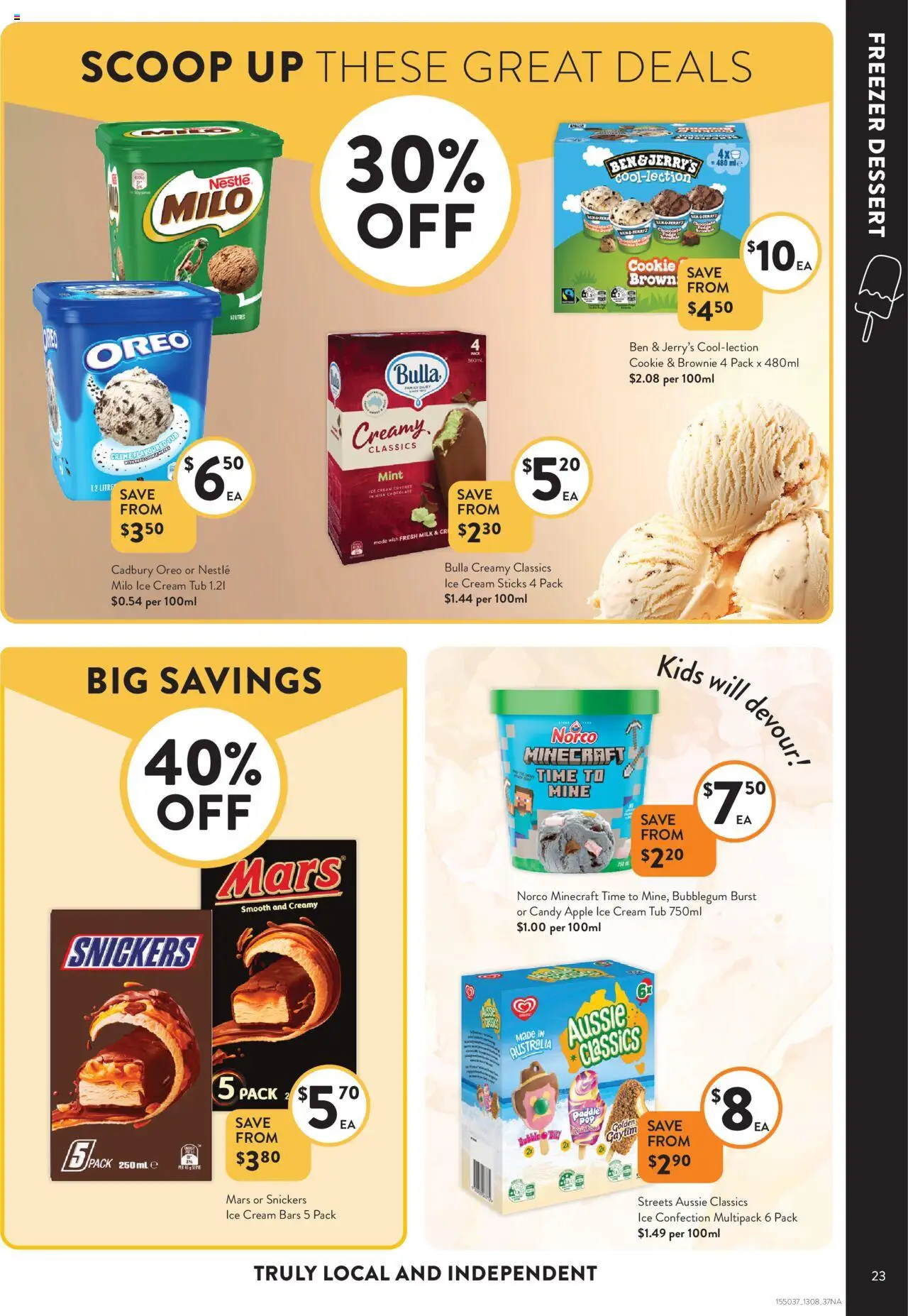 Foodworks catalogue - valid from 13.08.2025 | Page: 23 | Products: Milk, Chocolate, Cream, Ice cream