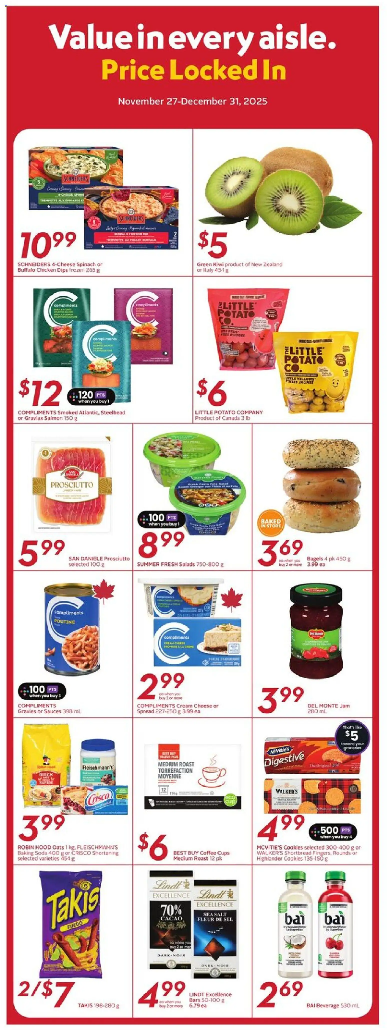 Safeway flyer valid from 27.11.2025 | Page: 15 | Products: Kiwi, Cream, Cheese, Coffee