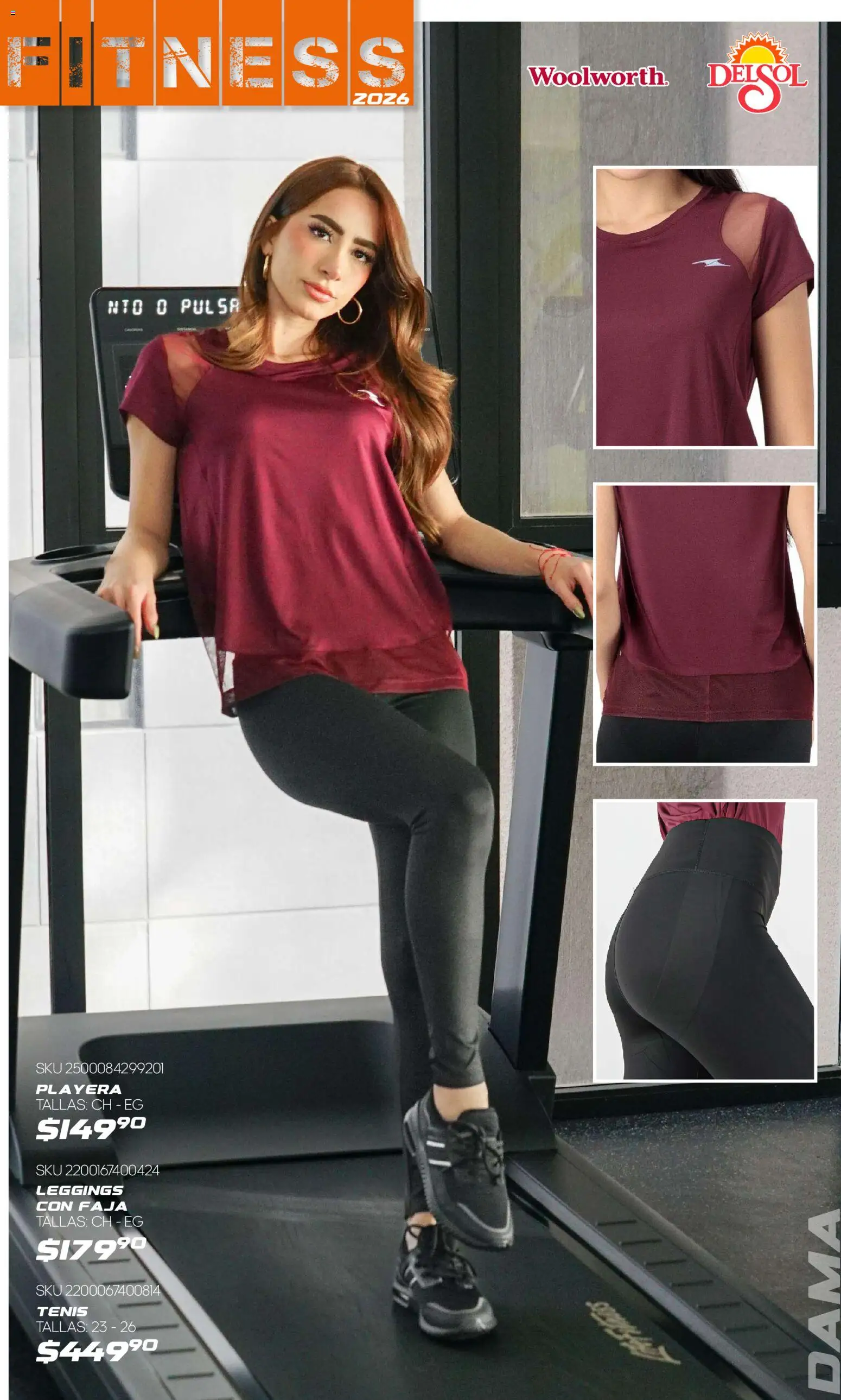 Nuevas ofertas de Del Sol y Woolworth válidas en toda la República Mexicana desde el 08.01.2026. ¡Encuentra las mejores ofertas en Del Sol y Woolworth catálogo Fitness! | Página: 6 | Productos: Leggings, Tenis, Playera, Faja