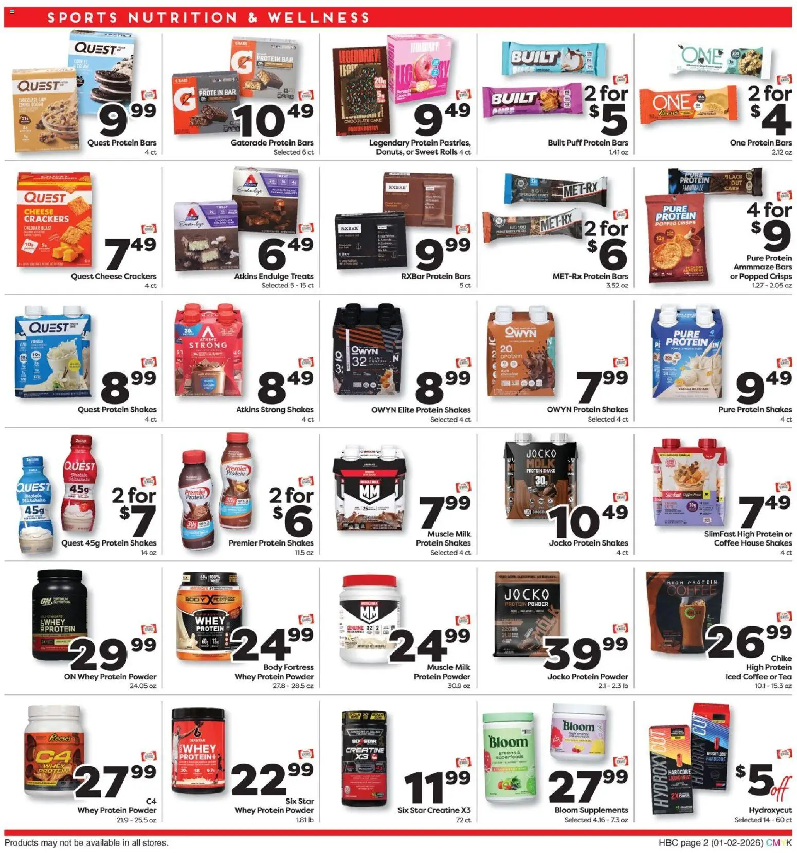 Weis Health & Home - valid from 02.01.2026 | Page: 2 | Products: Protein Powder, Milk, Cheese, Tea