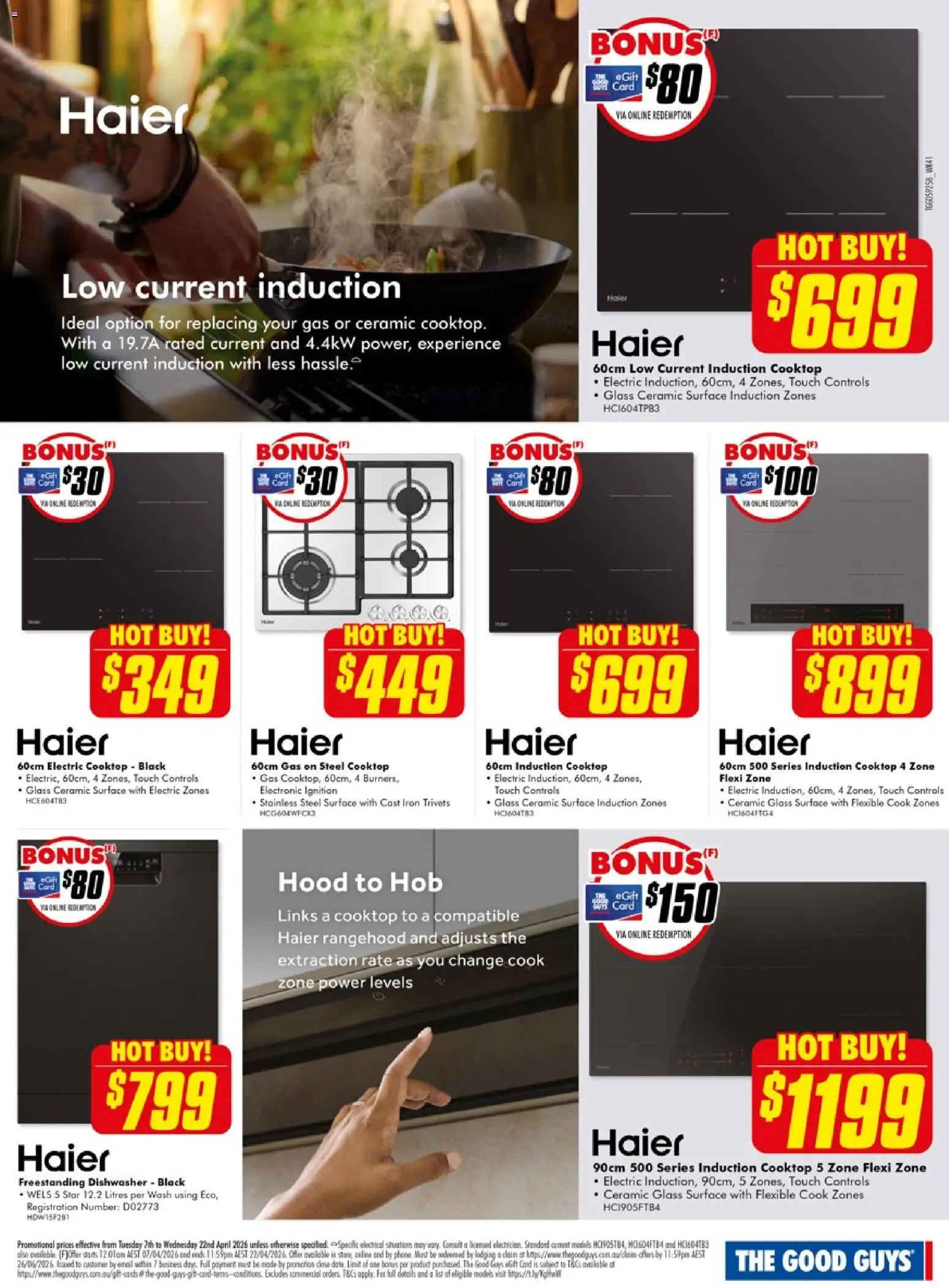The Good Guys catalogue - valid from 06.04.2026 | Page: 8 | Products: Cooktop, Dishwasher, Iron