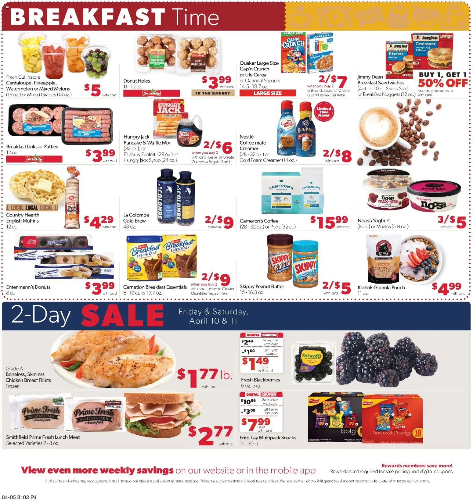 Family Fare Weekly Ad - ND - valid from 05.04.2026 | Page: 4 | Products: Bakery, Butter, Watermelon, Grapes