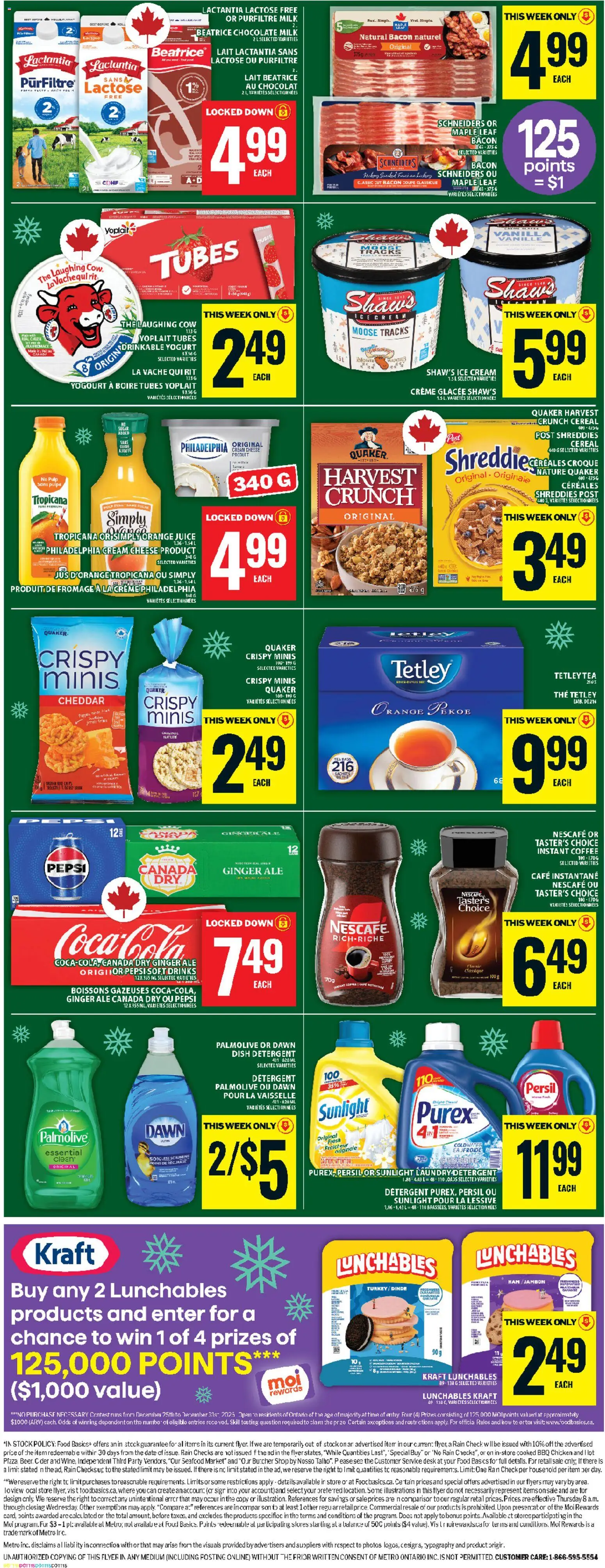 Food Basics flyer valid from 25.12.2025 | Page: 3 | Products: Cream, Detergent, Cheese, Pizza