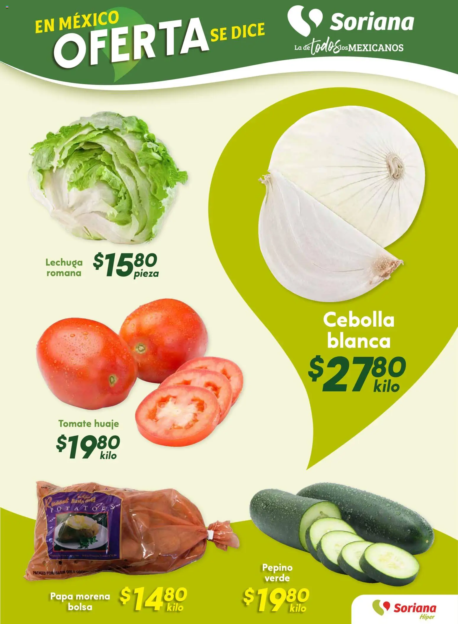 Nuevas ofertas de Soriana válidas en toda la República Mexicana desde el 24.10.2025. ¡Encuentra las mejores ofertas en Soriana - Fin de Semana Híper: Saltillo y Torreón! | Página: 9 | Productos: Cebolla, Papa, Bolsa, Tomate