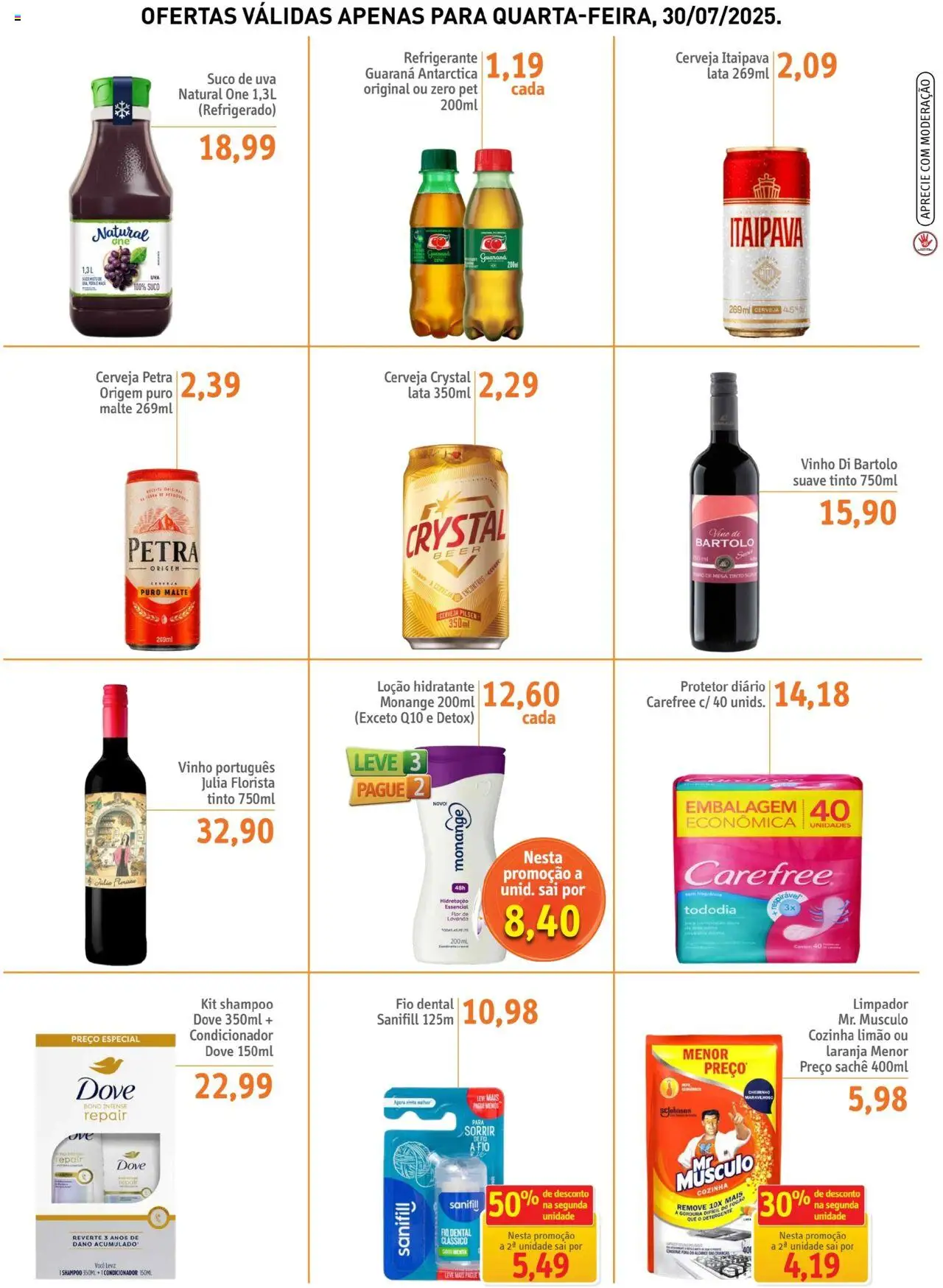 Sonda Folheto - válido de 30.07.2025 | Página: 3 | Produtos: Shampoo, Guaraná, Mesa, Cerveja