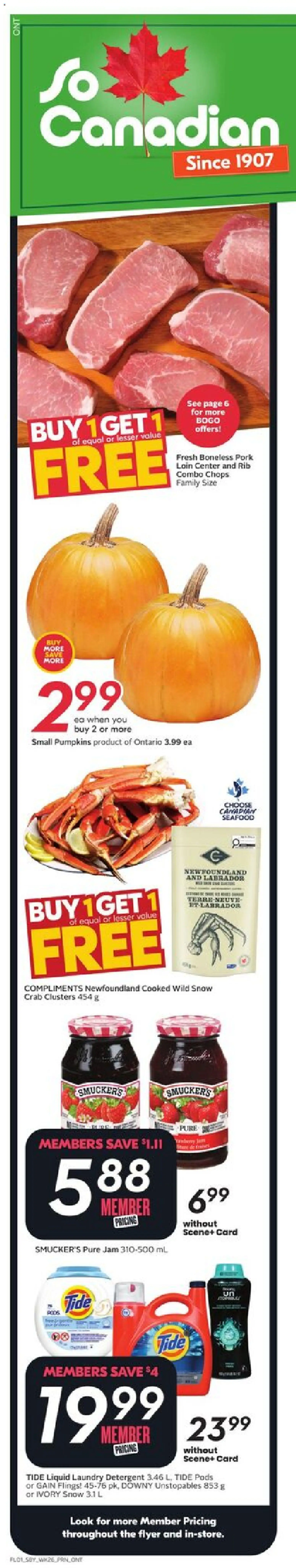 Sobeys flyer valid from 23.10.2025 | Page: 2 | Products: Detergent, Pork