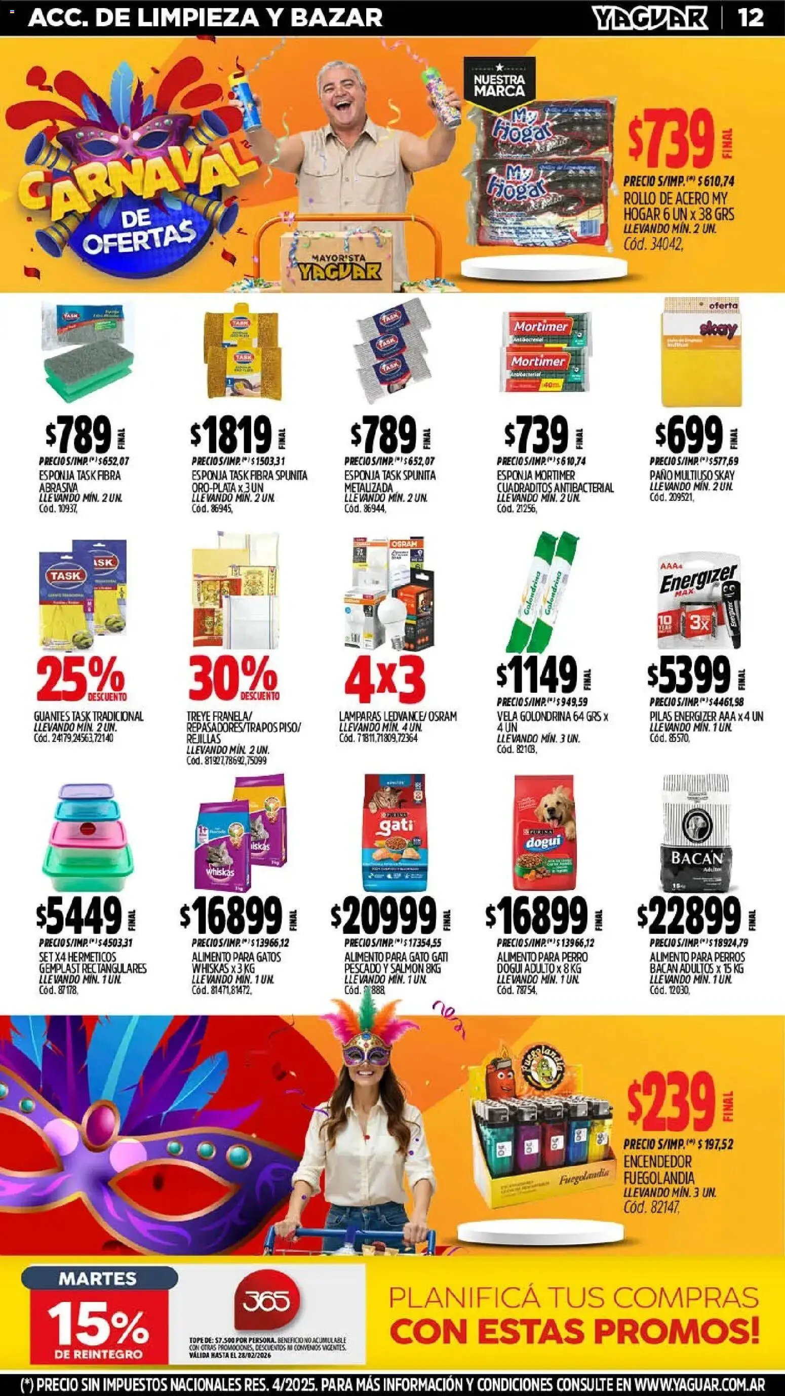 Yaguar - Oferta Semanal Salta │ válido desde el 16.02.2026 | Página: 11 | Productos: Pilas, Pescado, Esponja, Guantes