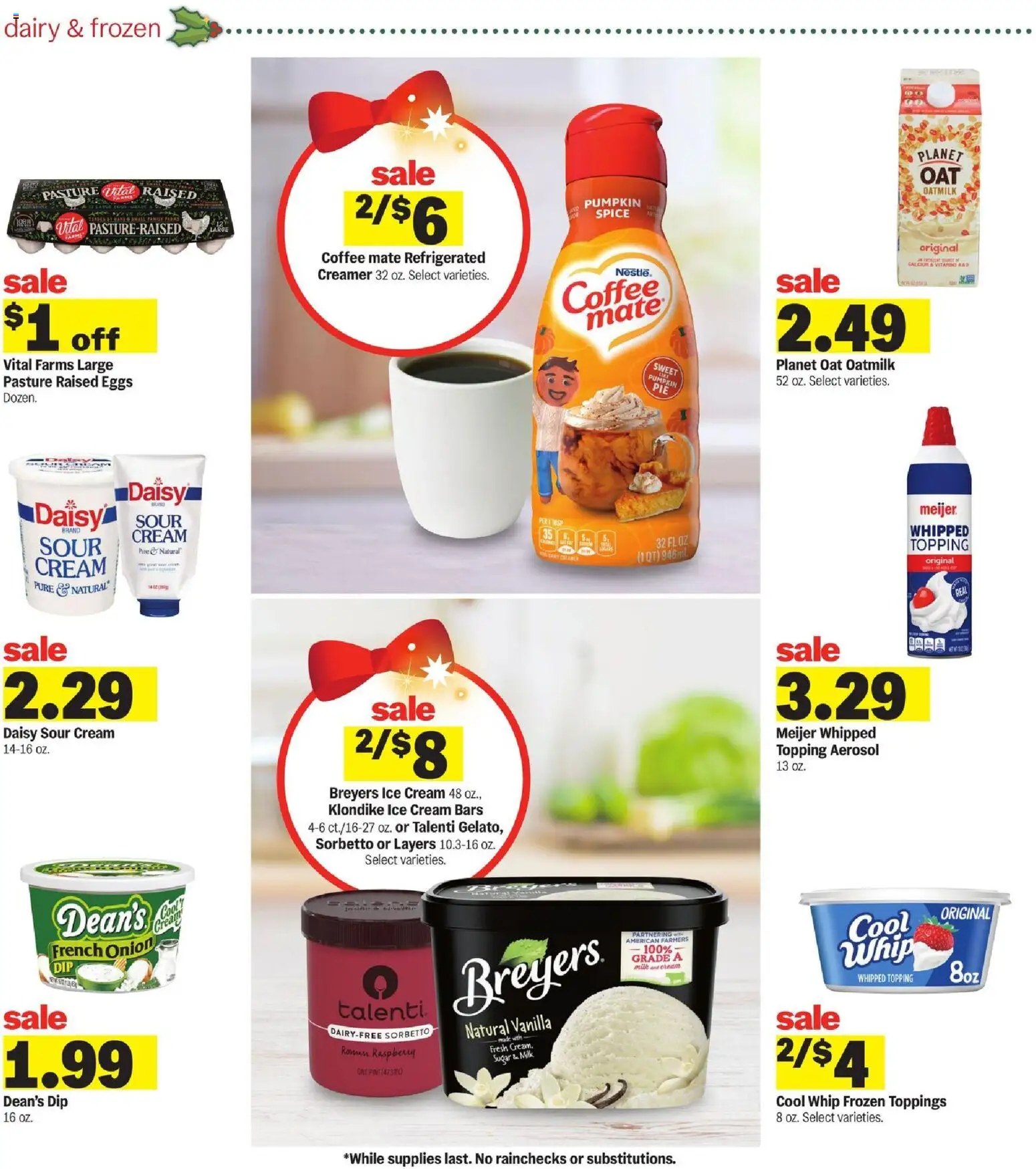 Meijer Weekly Ad - MI - valid from 12.11.2025 | Page: 8 | Products: Sour cream, Cream, Pumpkin, Raspberry