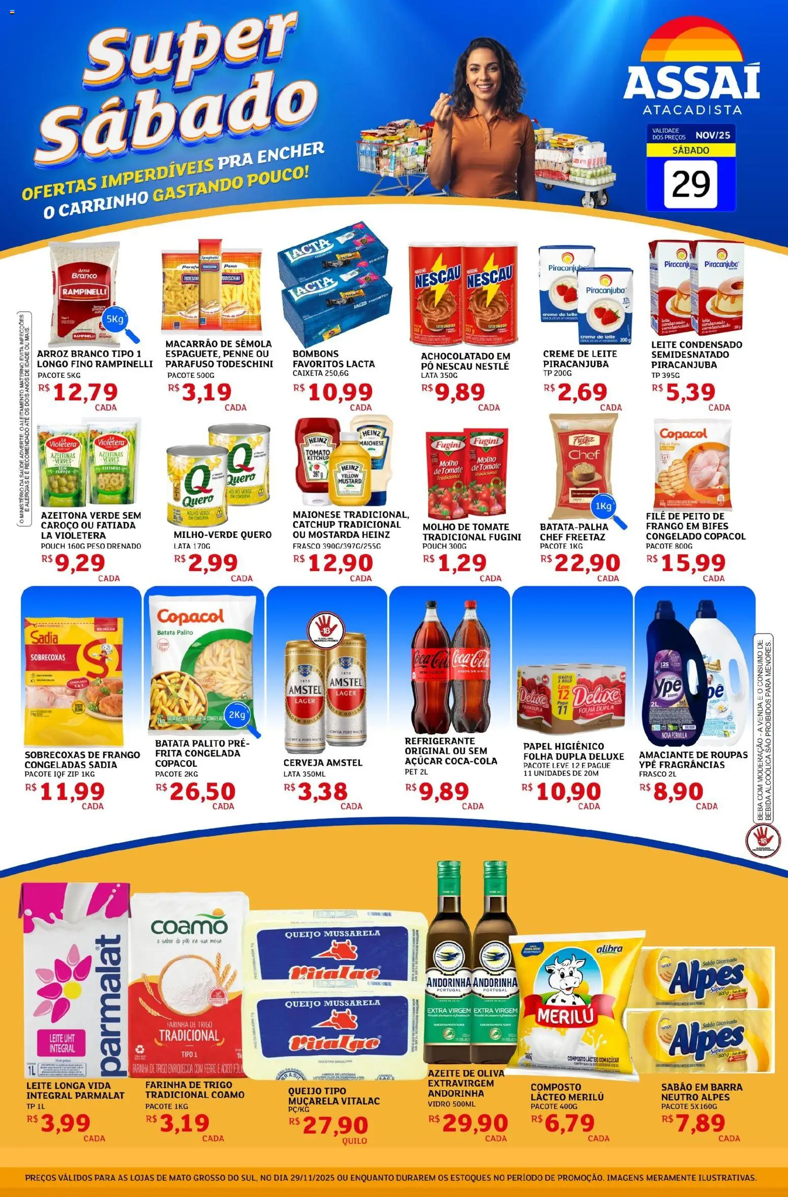 Assaí Atacadista Folheto - válido de 29.11.2025 | Página: 1 | Produtos: Amaciante de roupas, Cola, Arroz, Azeite