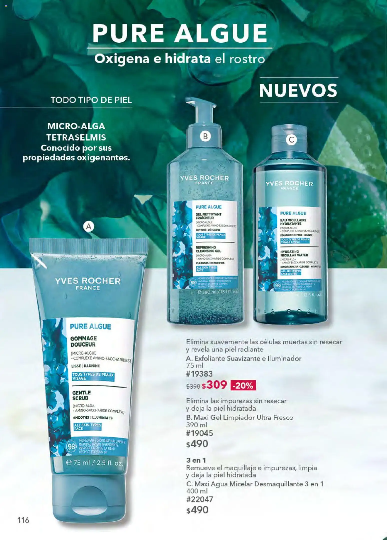 Nuevas ofertas de Yves Rocher válidas en toda la República Mexicana desde el 21.04.2026. ¡Encuentra las mejores ofertas en Yves Rocher campaña 6 2026! | Página: 118 | Productos: Iluminador, Agua, Desmaquillante, Suavizante