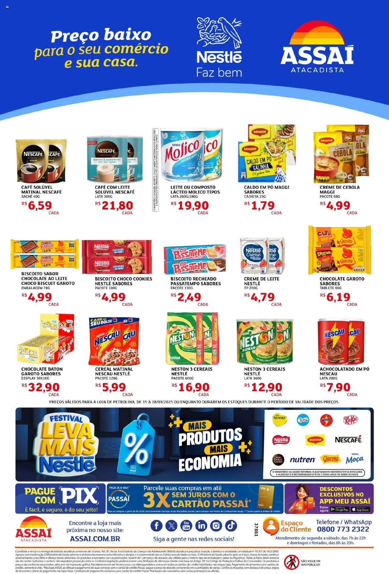 Assaí Atacadista Folheto - válido de 15.09.2025 | Página: 4 | Produtos: Cebola, Pó, Leite, Bebida