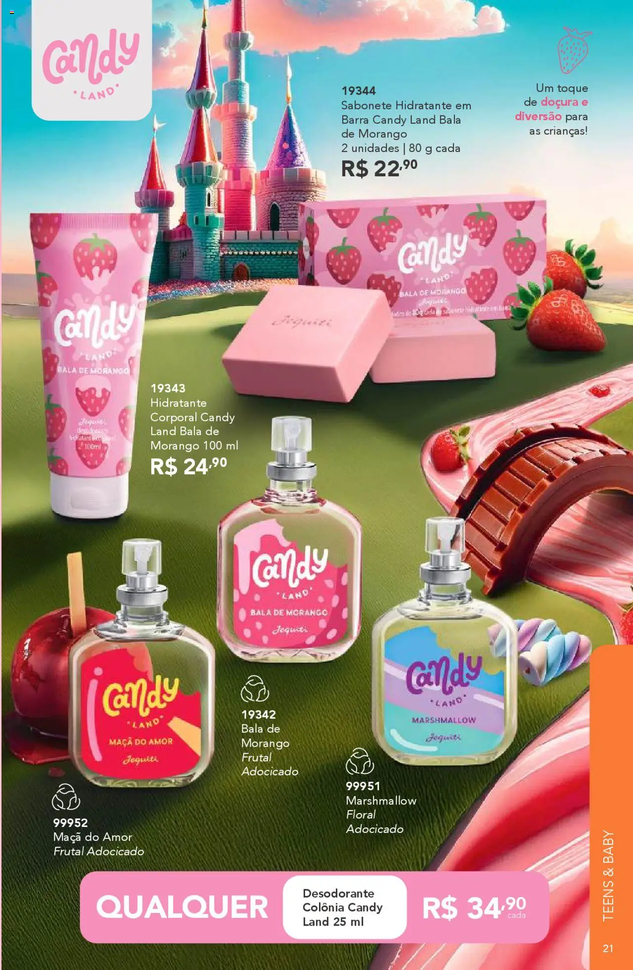 Jequiti Folheto - válido de 03.10.2025 | Página: 21 | Produtos: Hidratante corporal, Desodorante, Sabonete, Bala