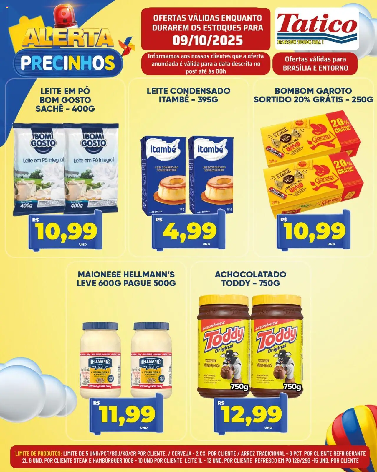 Tatico Folheto - válido de 09.10.2025 | Página: 8 | Produtos: Refresco, Leite, Hambúrguer, Maionese