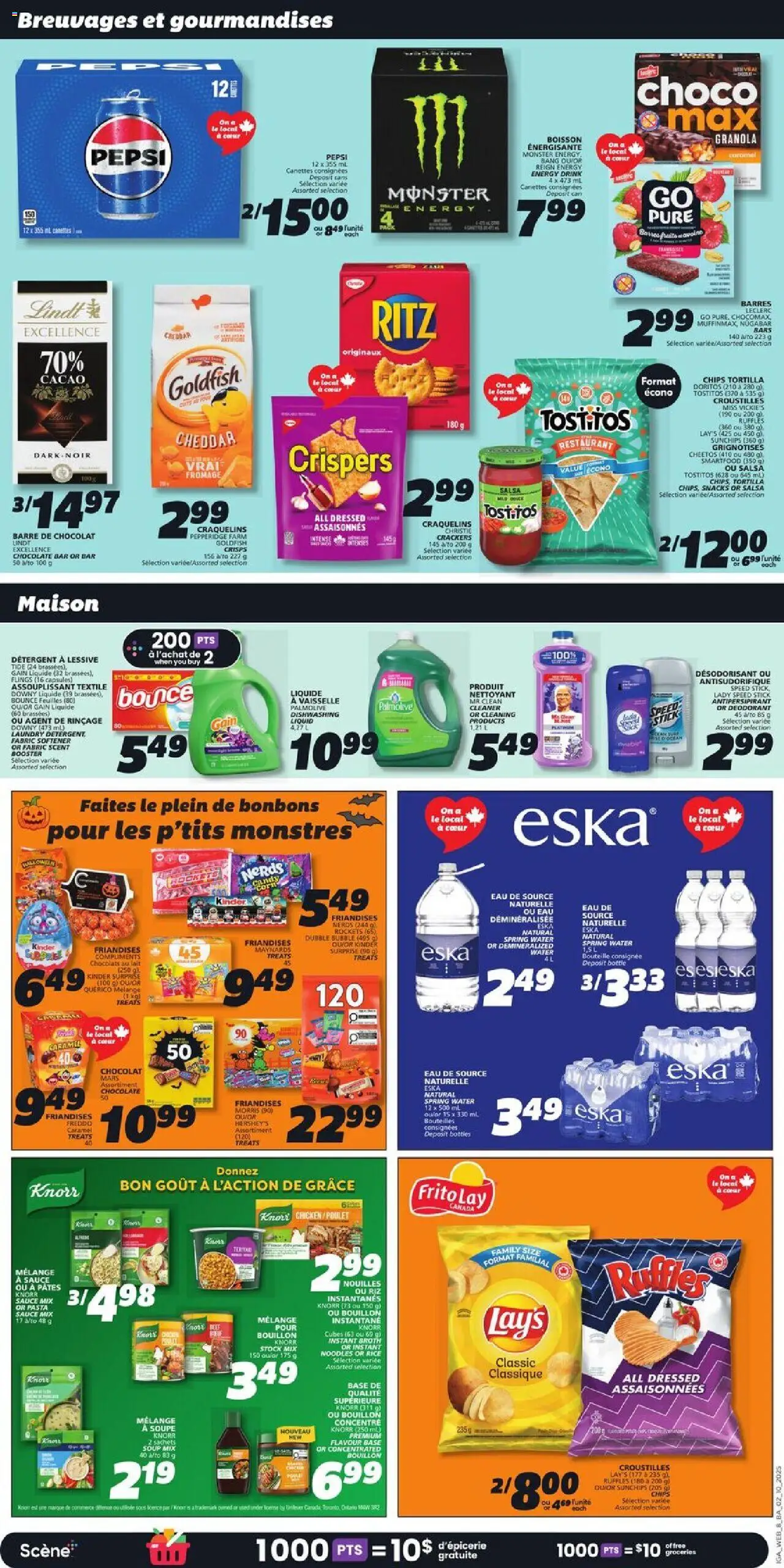 IGA flyer valid from 02.10.2025 | Page: 12 | Products: Noodles, Fabric softener, Detergent, Chocolate