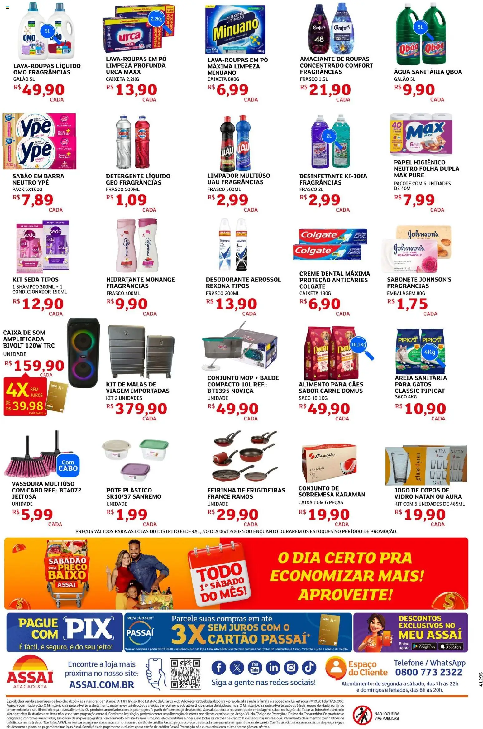 Assaí Atacadista Folheto - válido de 06.12.2025 | Página: 4 | Produtos: Sabão em barra, Sabão, Base, Amaciante