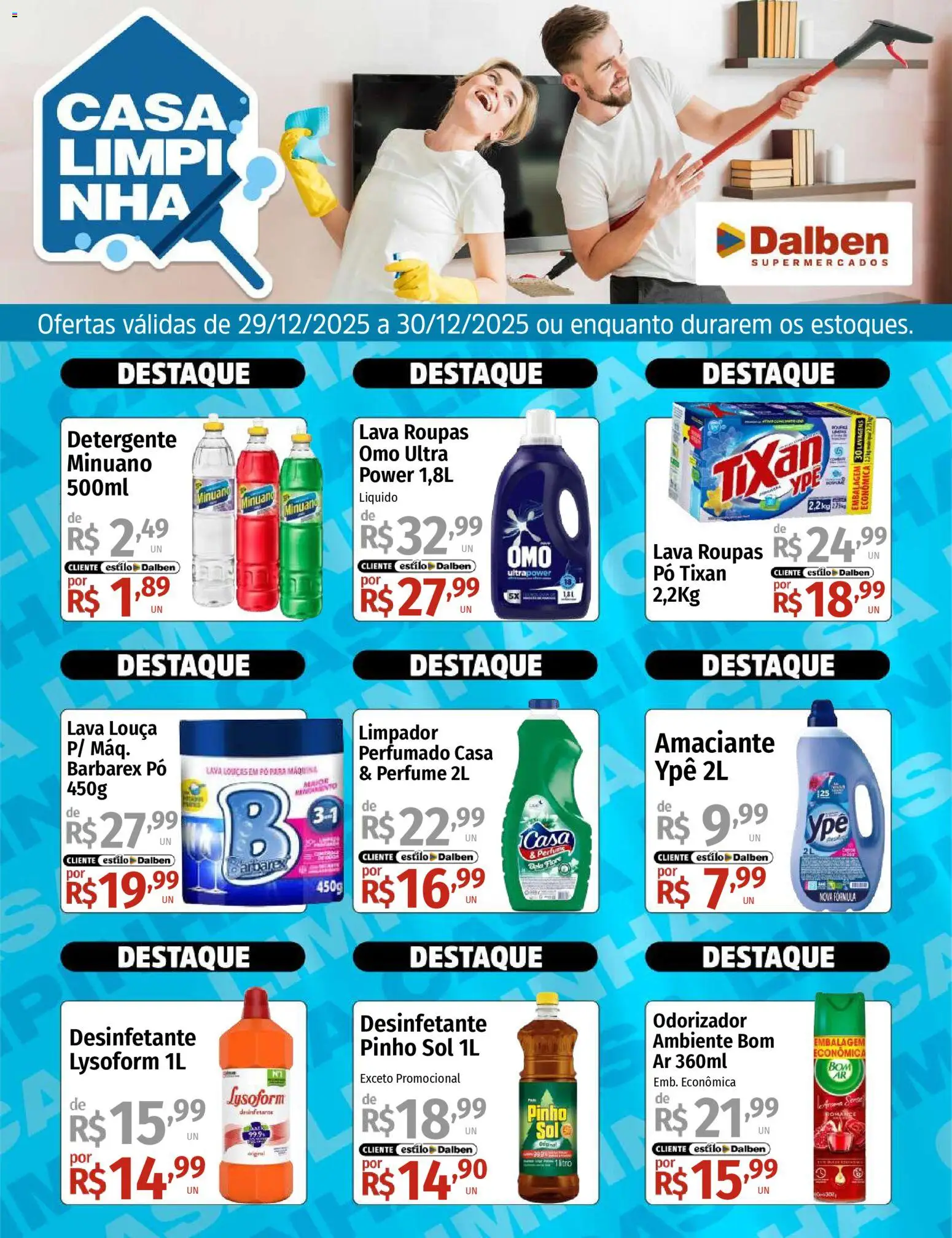 Supermercado Dalben Folheto - válido de 29.12.2025 | Página: 1 | Produtos: Perfume, Detergente, Roupas, Amaciante