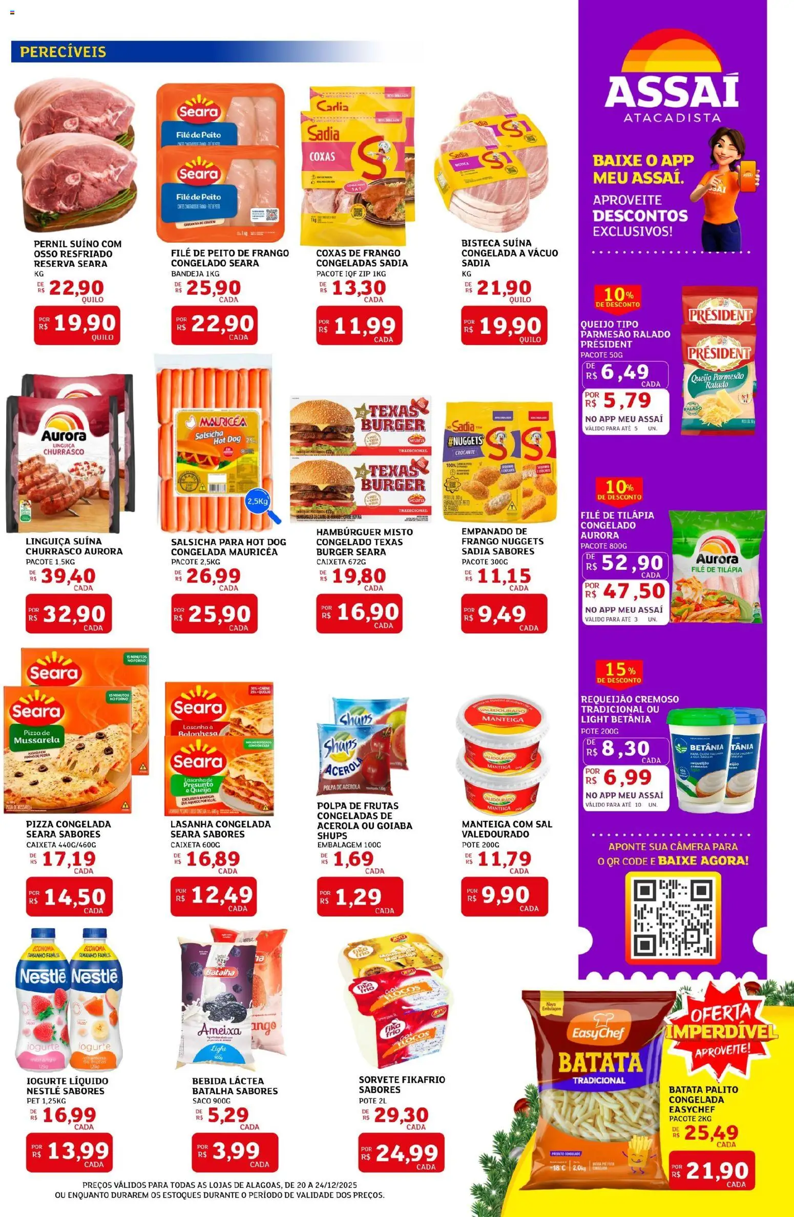 Assaí Atacadista Folheto - válido de 20.12.2025 | Página: 3 | Produtos: Linguiça, Bandeja, Frango, Requeijão