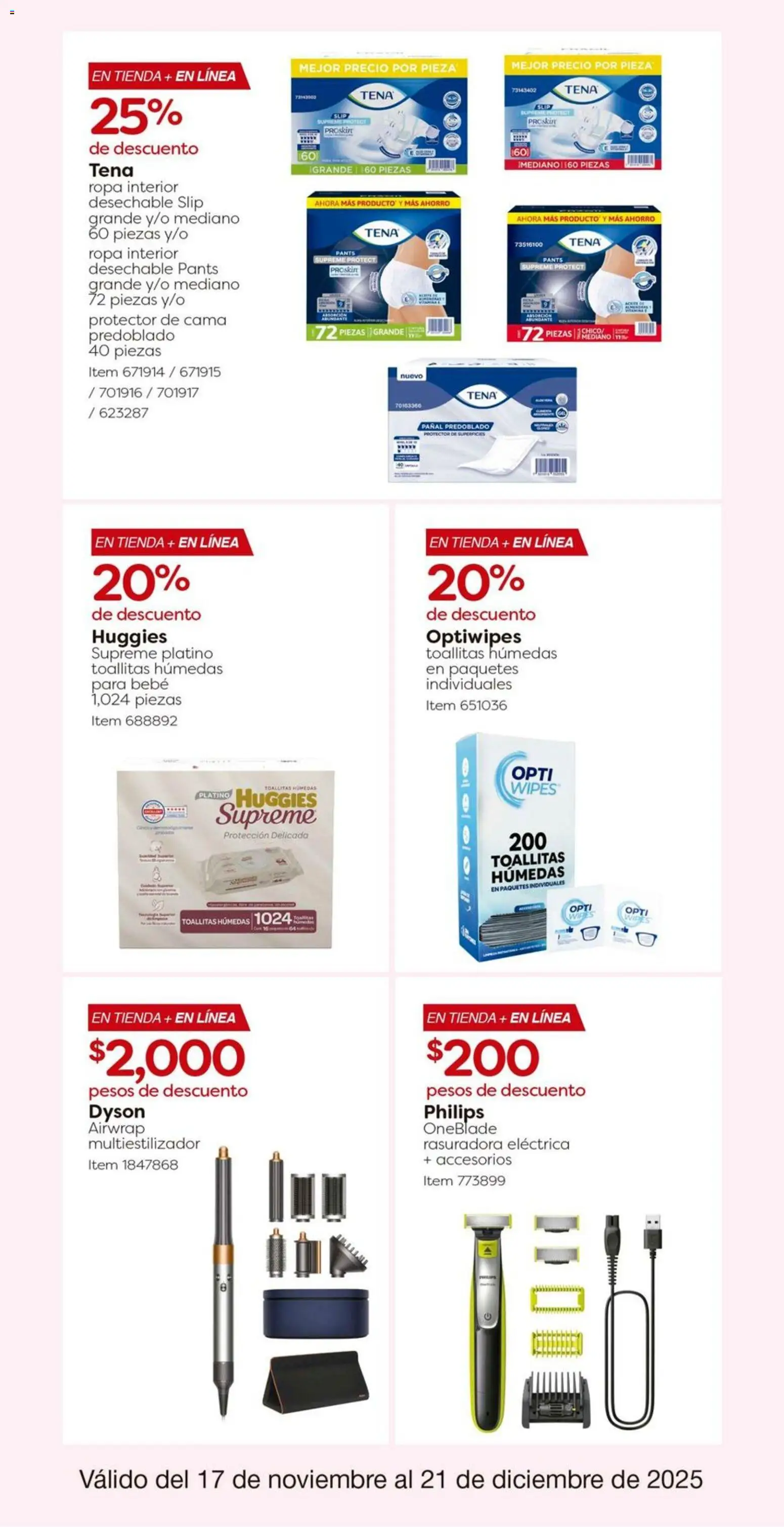 Nuevas ofertas de Costco válidas en toda la República Mexicana desde el 17.11.2025. ¡Encuentra las mejores ofertas en Costco catálogo! | Página: 33 | Productos: Toallitas húmedas, Aceite, Cama, Pants