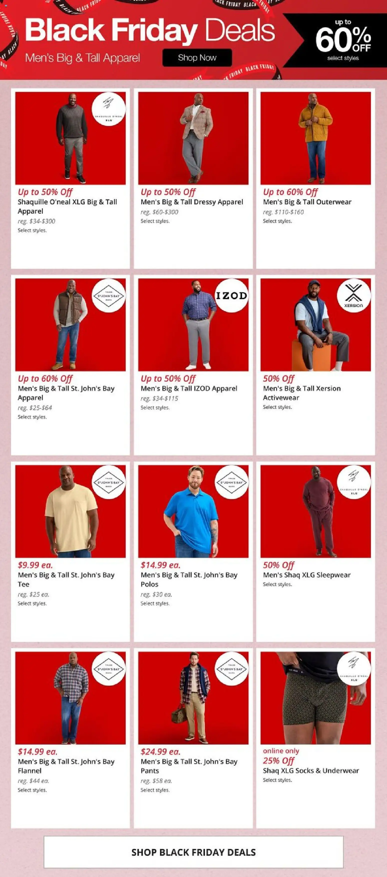 JCPenney Black Friday Men´s Deals - valid from 21.11.2025 | Page: 4 | Products: Pants, Underwear, Socks