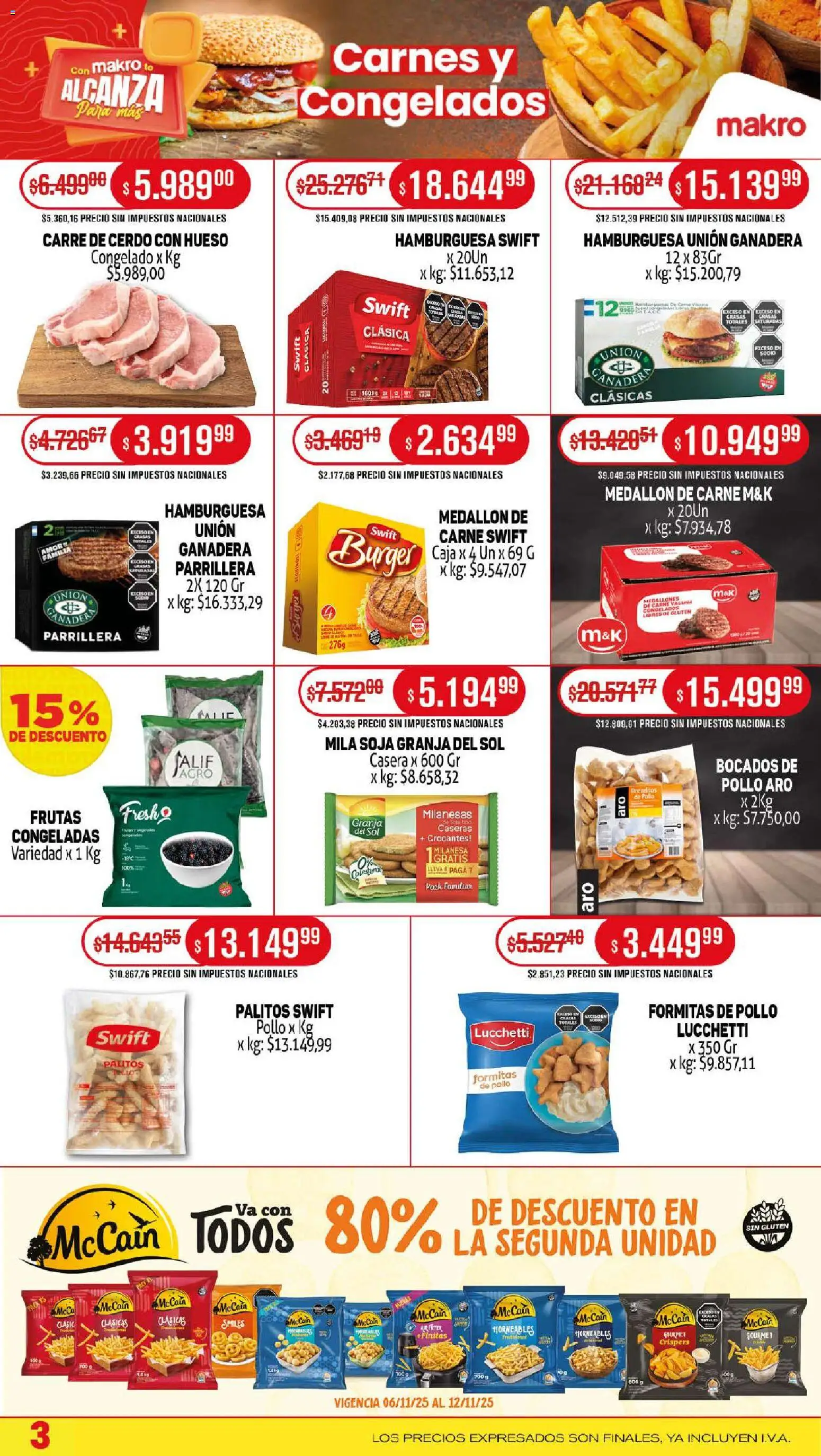 Makro ofertas │ válido desde el 06.11.2025 | Página: 3 | Productos: Pollo, Caja, Cerdo