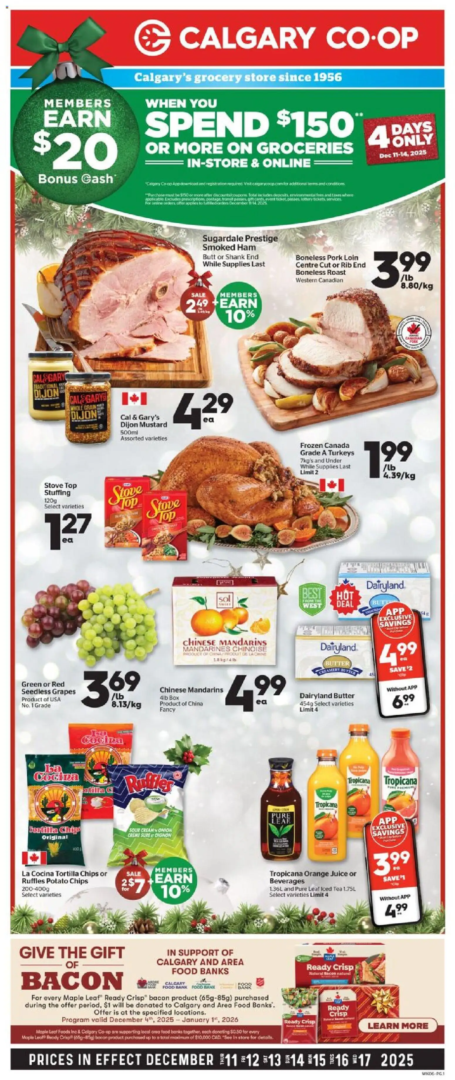 Calgary Co-op flyer valid from 11.12.2025 | Page: 2 | Products: Stove, Bed, Butter, Pork