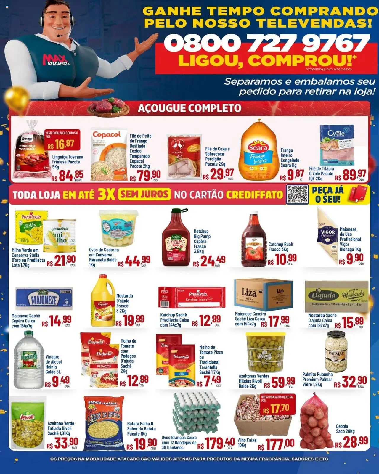 Max Atacadista Folheto - válido de 16.10.2025 | Página: 2 | Produtos: Cebola, Palmito, Molho de tomate, Ovos