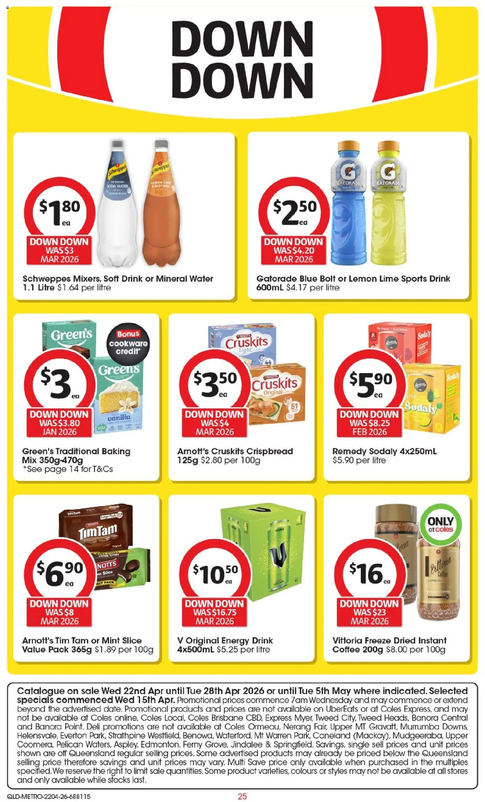 Coles catalogue - valid from 22.04.2026 | Page: 25 | Products: Coffee, Cookware, Water, Greens