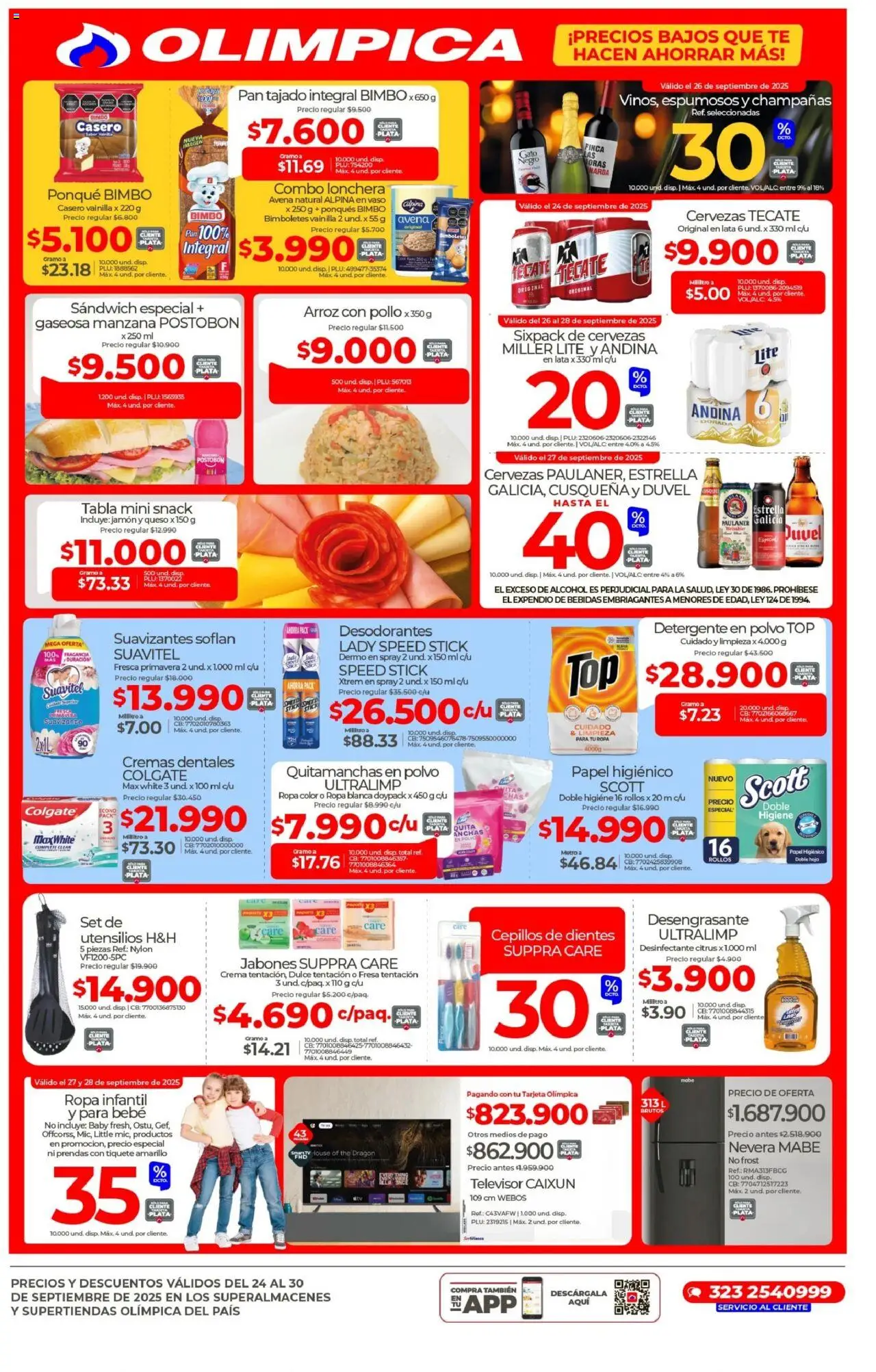 Olímpica revista - valida desde el 24.09.2025 | Página: 2 | Productos: Ponqué, Fresa, Gaseosa, Tintura