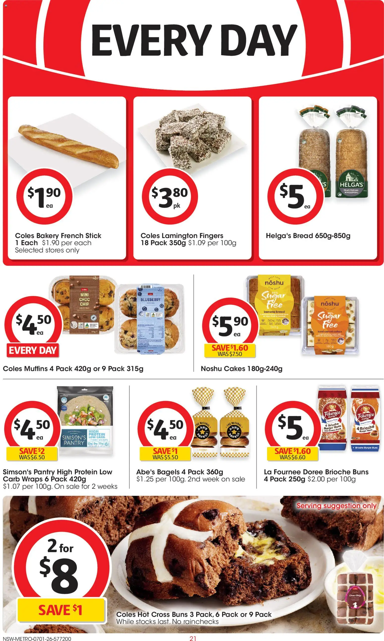 Coles catalogue - valid from 07.01.2026 | Page: 21 | Products: Bagels, Bread, Muffins, Bakery