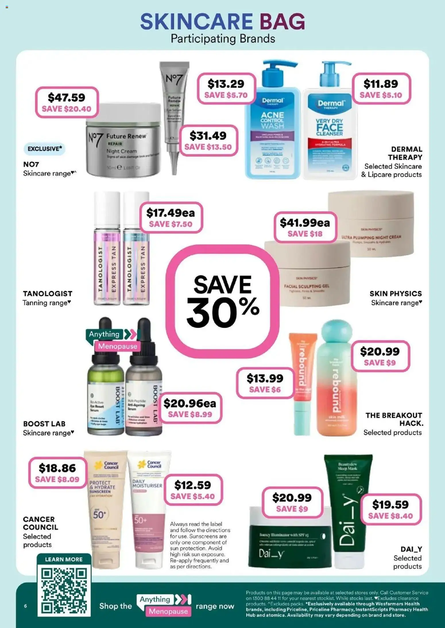 Priceline Pharmacy catalogue - valid from 08.04.2026 | Page: 6 | Products: Mask, Sunscreen, Moisturiser, Bag