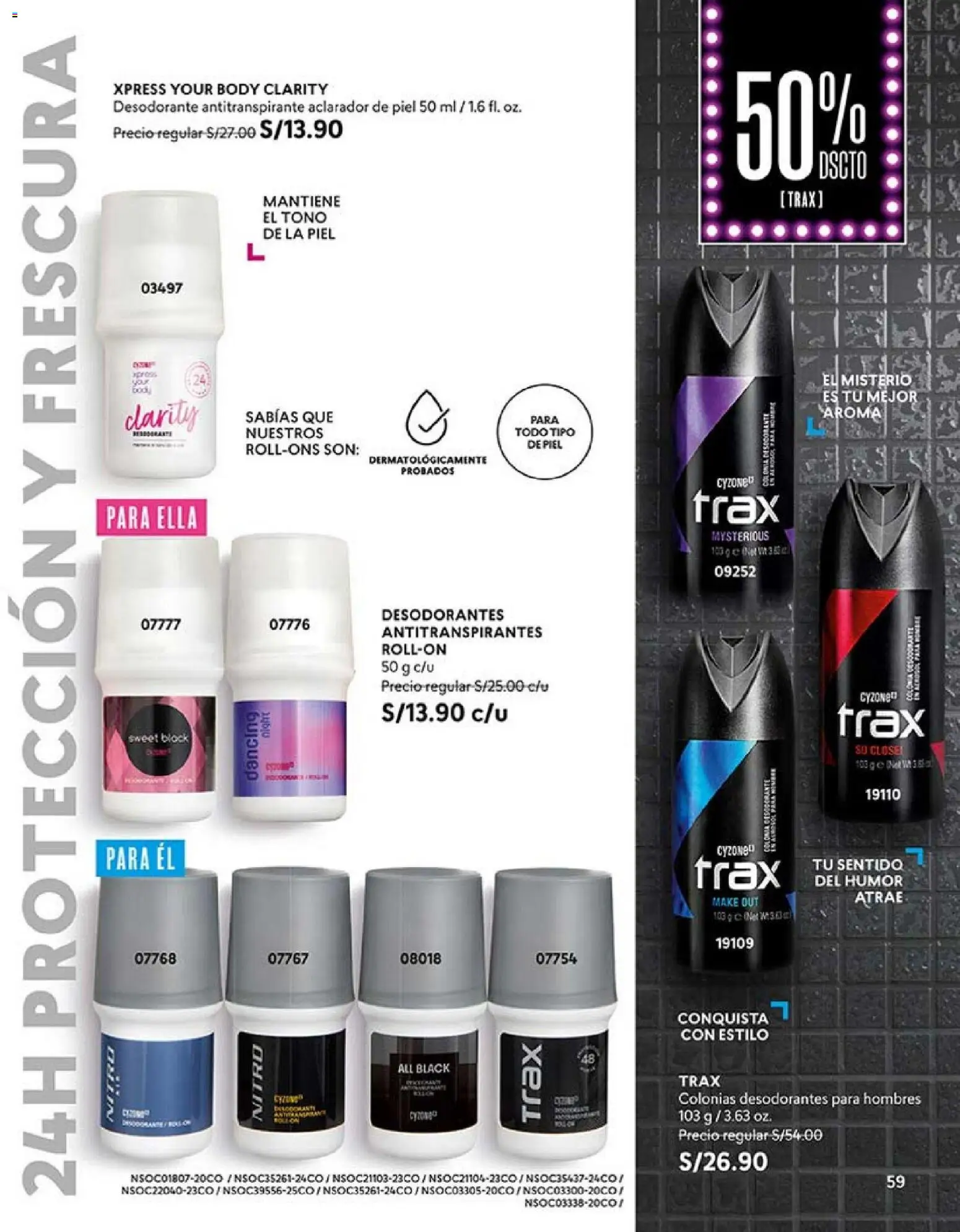 Catálogo CyZone válido desde 27.12.2025 | Página: 59 | Productos: Desodorante, Antitranspirante