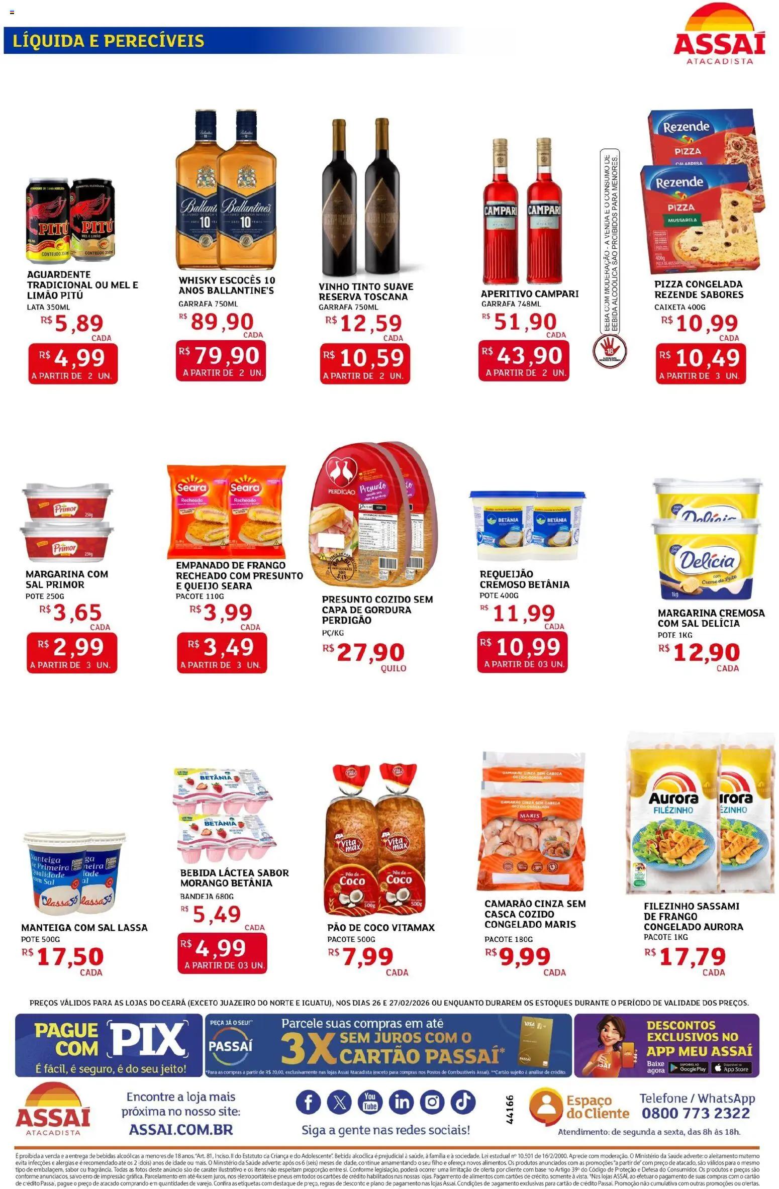 Assaí Atacadista Folheto - válido de 26.02.2026 | Página: 2 | Produtos: Pão, Bebida, Telefone, Frango