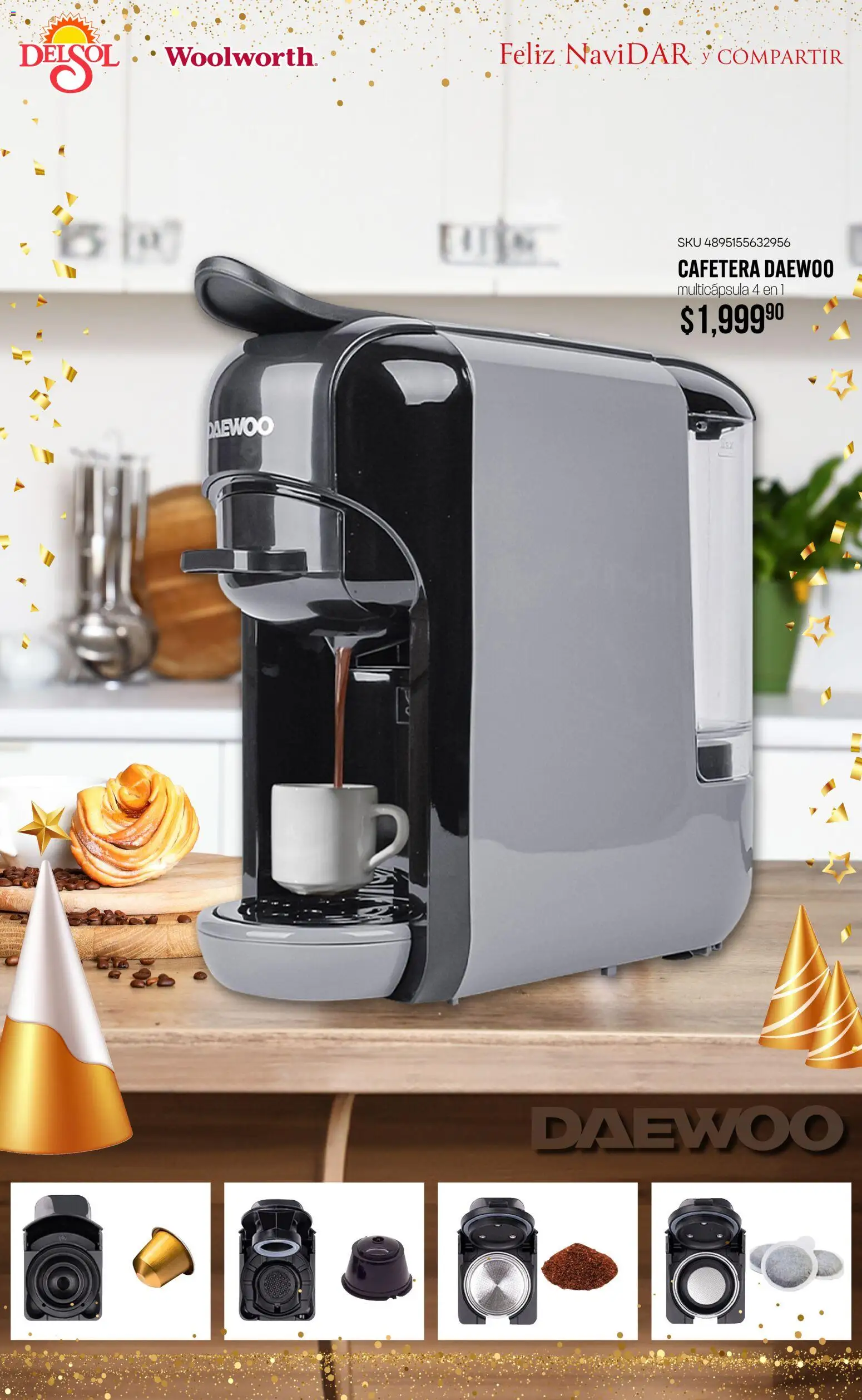 Nuevas ofertas de Del Sol y Woolworth válidas en toda la República Mexicana desde el 06.11.2025. ¡Encuentra las mejores ofertas en Del Sol y Woolworth catálogo Regalos 2025! | Página: 28 | Productos: Cafetera