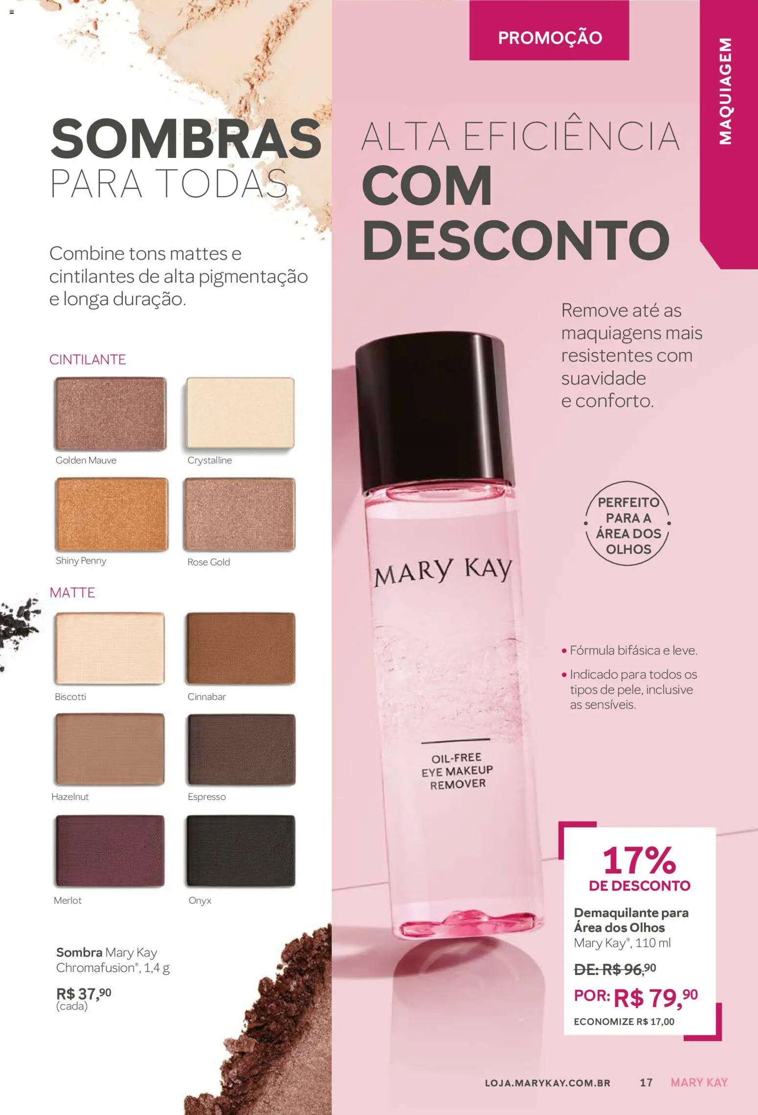 Mary Kay Folheto - válido de 01.11.2025 | Página: 17 | Produtos: Maquiagem, Demaquilante