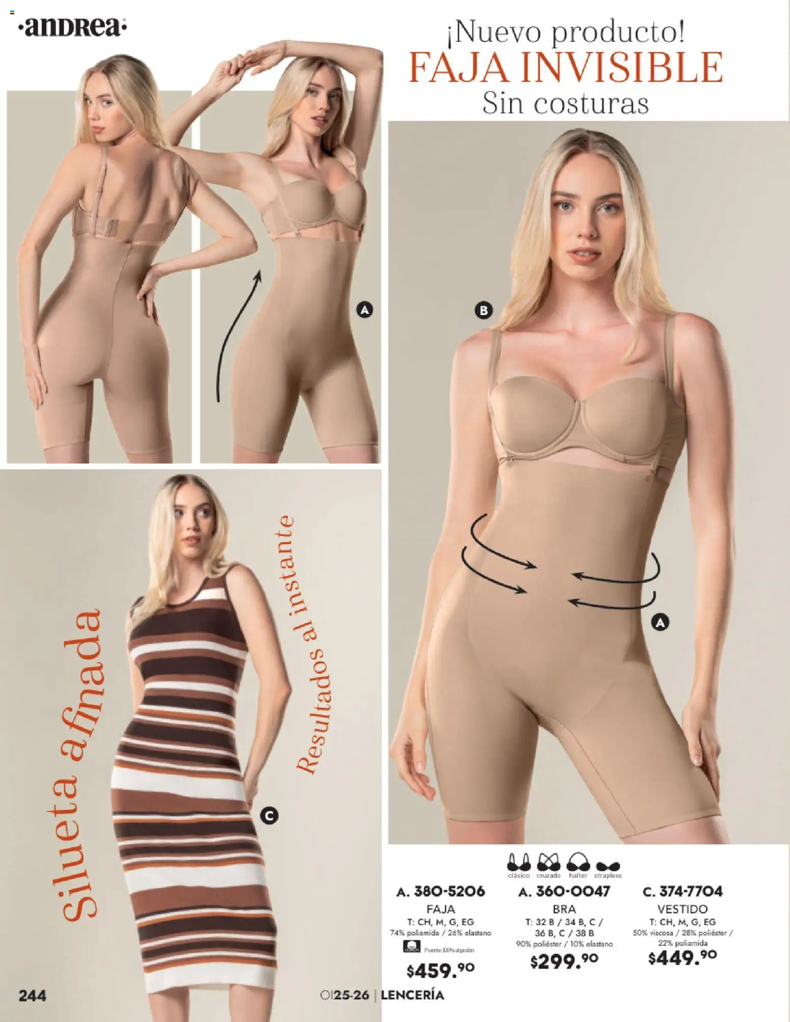 Nuevas ofertas de Andrea válidas en toda la República Mexicana desde el 26.11.2025. ¡Encuentra las mejores ofertas en Andrea catálogo Lancería, Vestir Interior otoño 2025! | Página: 80 | Productos: Vestido, Lenceria, Faja