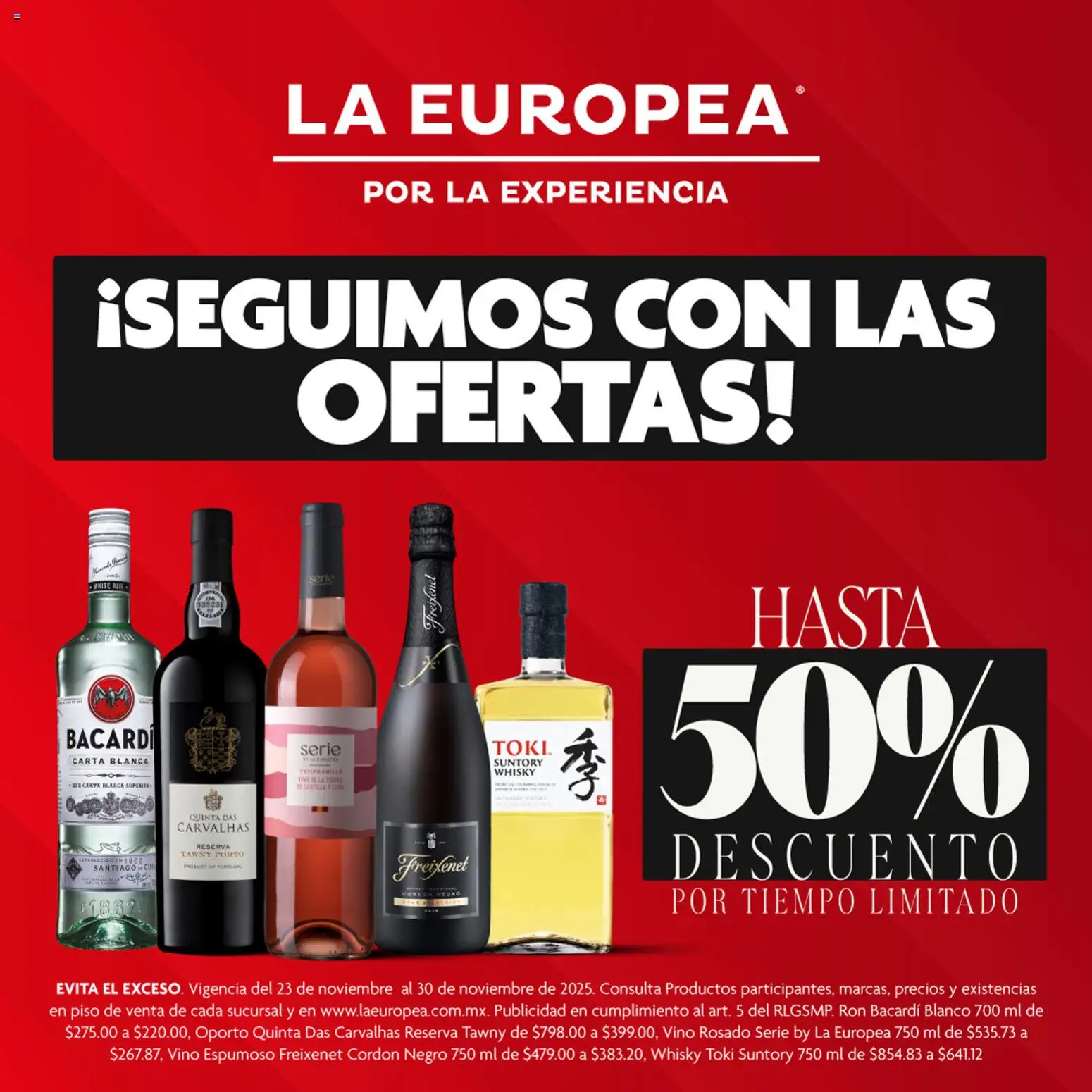 Nuevas ofertas de La Europea válidas en toda la República Mexicana desde el 23.11.2025. ¡Encuentra las mejores ofertas en La Europea catálogo Seguimos Con Las Ofertas! | Página: 1 | Productos: Vino, Té, Whisky