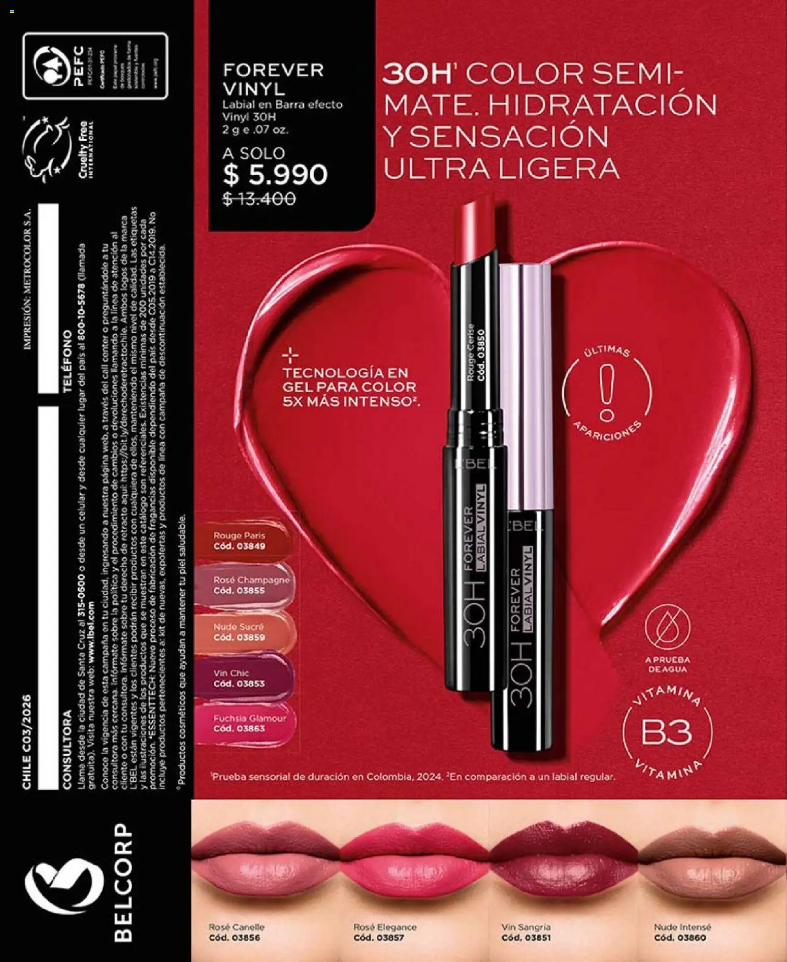 Catálogo L'Bel Campaña 3 │ válido desde el 01.02.2026 | Página: 95 | Productos: Sobre, Campana, Labial, Teléfono