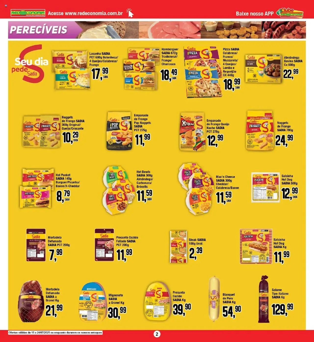 Princesa Folheto - válido de 15.07.2025 | Página: 1 | Produtos: Salsicha, Salame, Hambúrguer, Brócolis