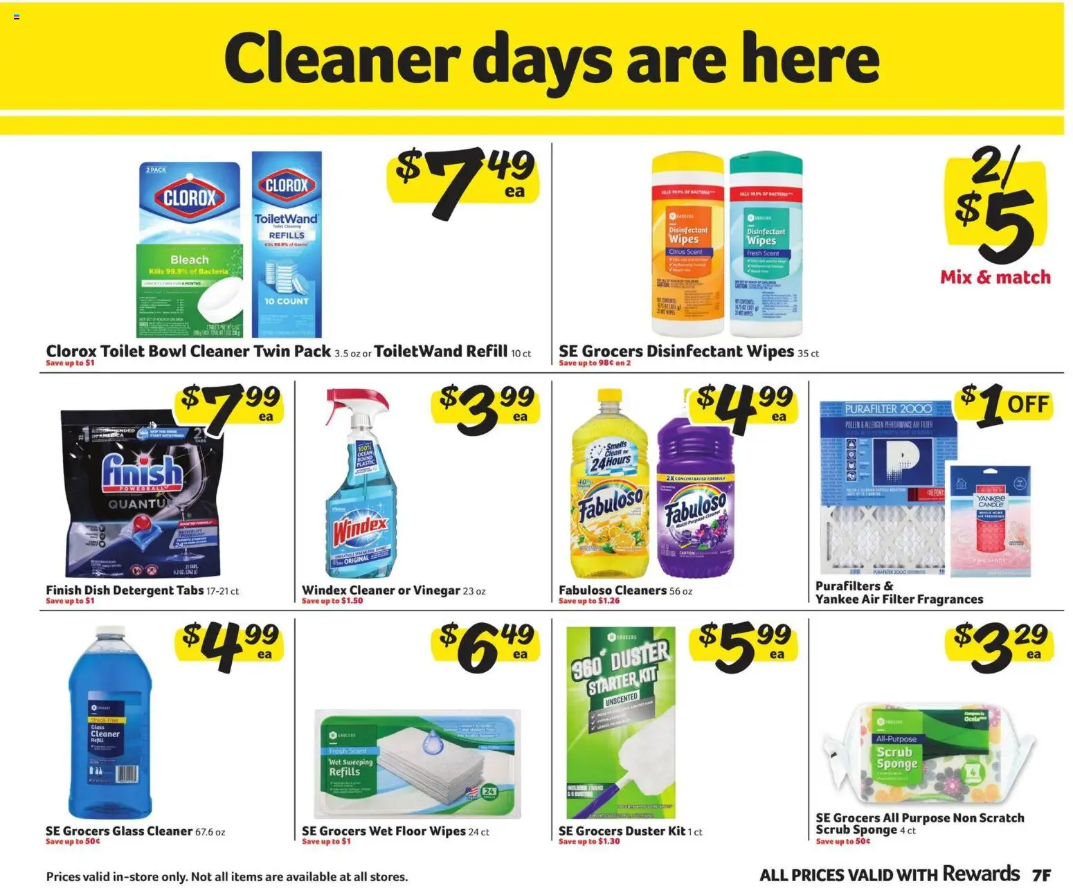 Winn Dixie In-Store Flyer - valid from 25.02.2026 | Page: 7 | Products: Vinegar, Detergent, Sponge, Air Filter
