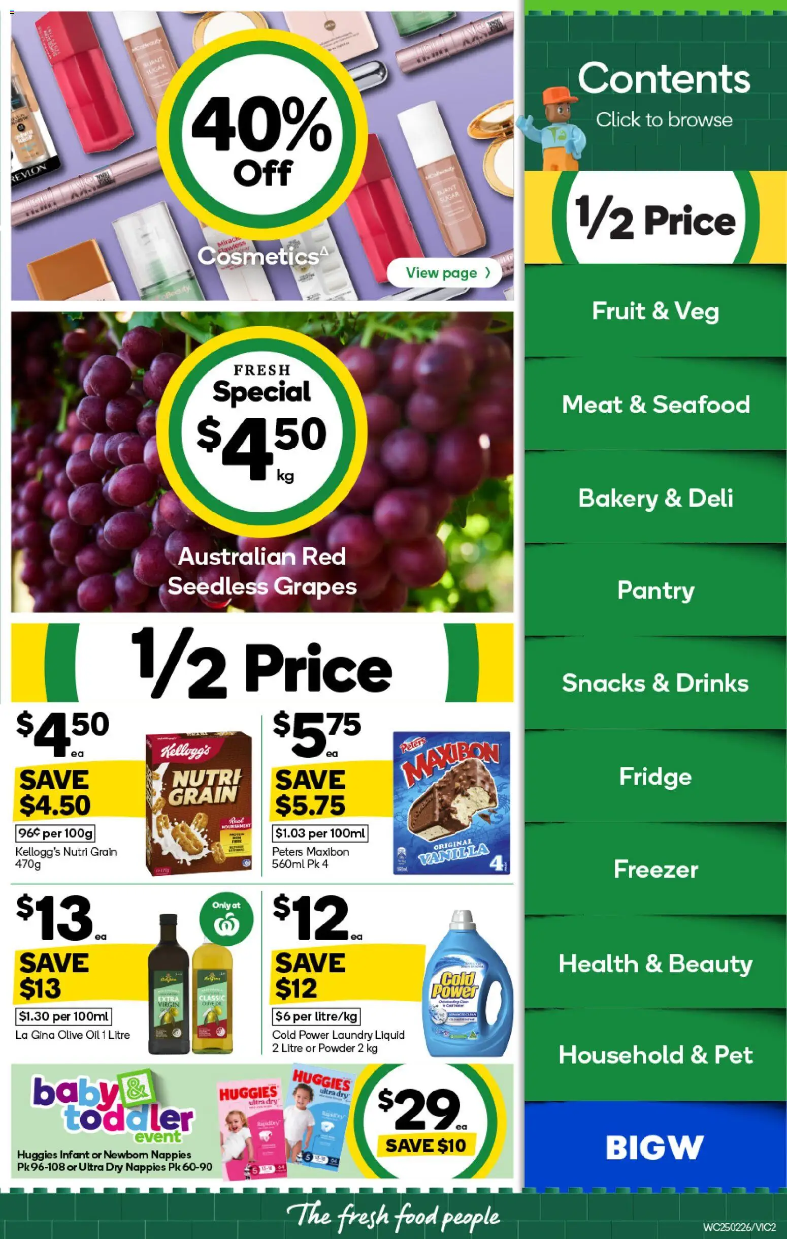 Woolworths catalogue - valid from 25.02.2026 | Page: 2 | Products: Oil, Nappies, Seafood, Laundry