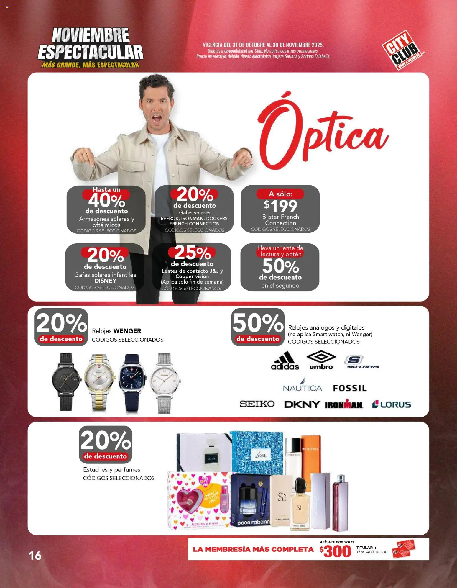 Nuevas ofertas de City Club válidas en toda la República Mexicana desde el 31.10.2025. ¡Encuentra las mejores ofertas en City Club Buen Fin! | Página: 16 | Productos: Lentes
